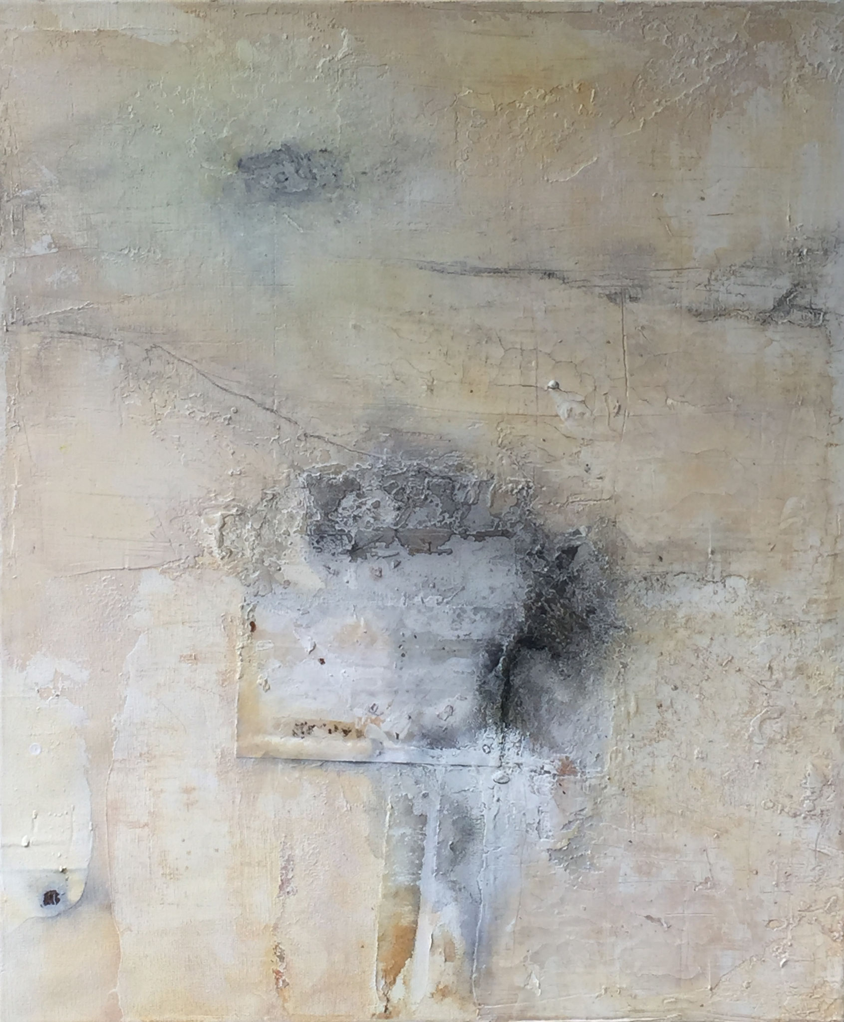Irgendwas will raus, Mixed Media auf Leinwand, 60 x 50 x 4cm
