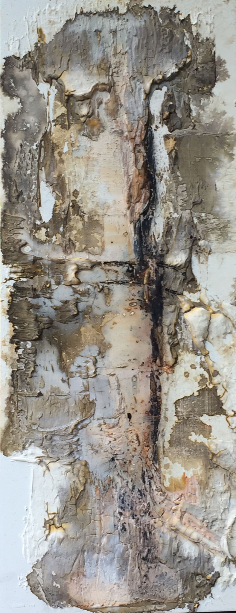 Kanten wo man hin sieht, MIxed Media auf Gessoboard 40 x 20 x 5cm