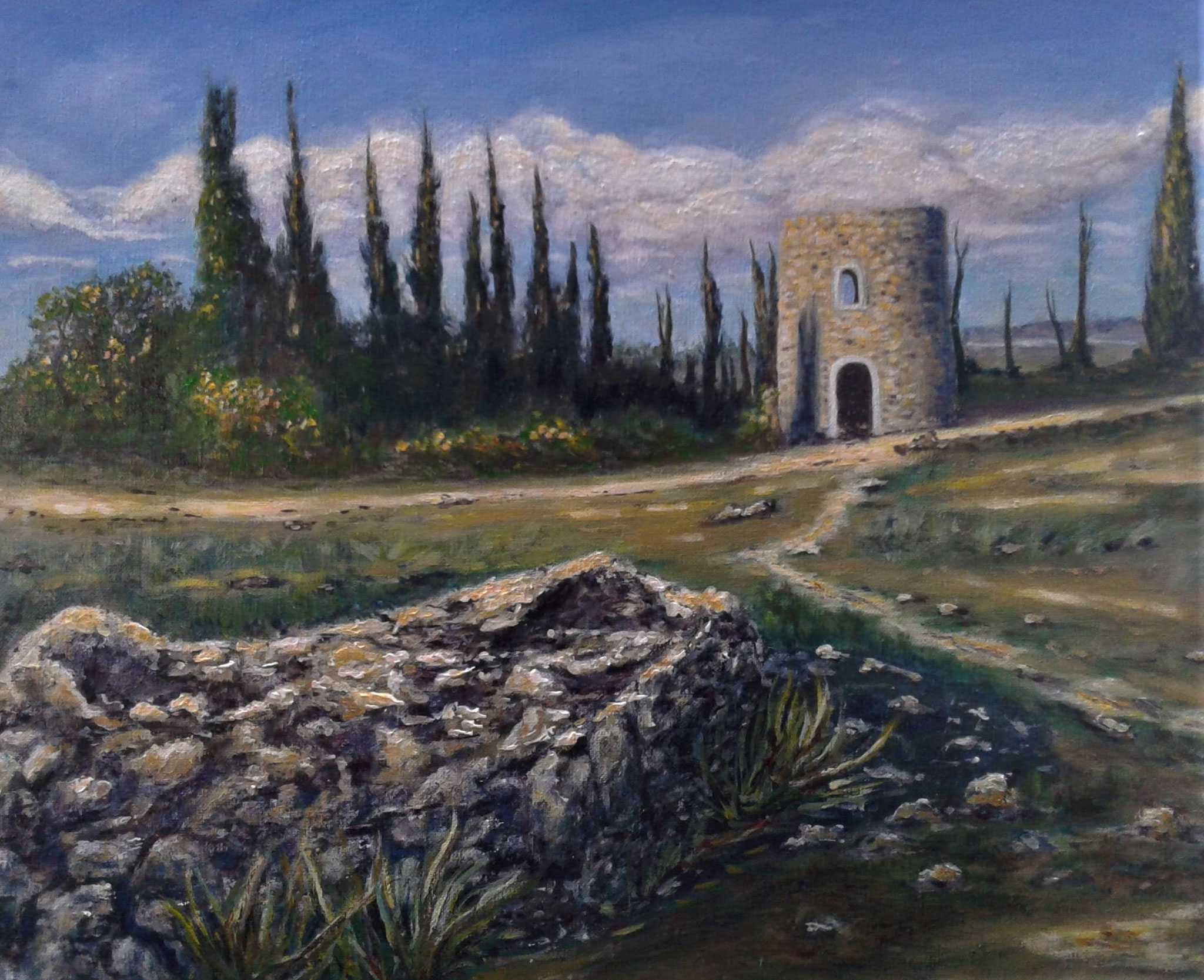 Tour de Ste Catheinr à Calces (66)par Bernard legros peintre