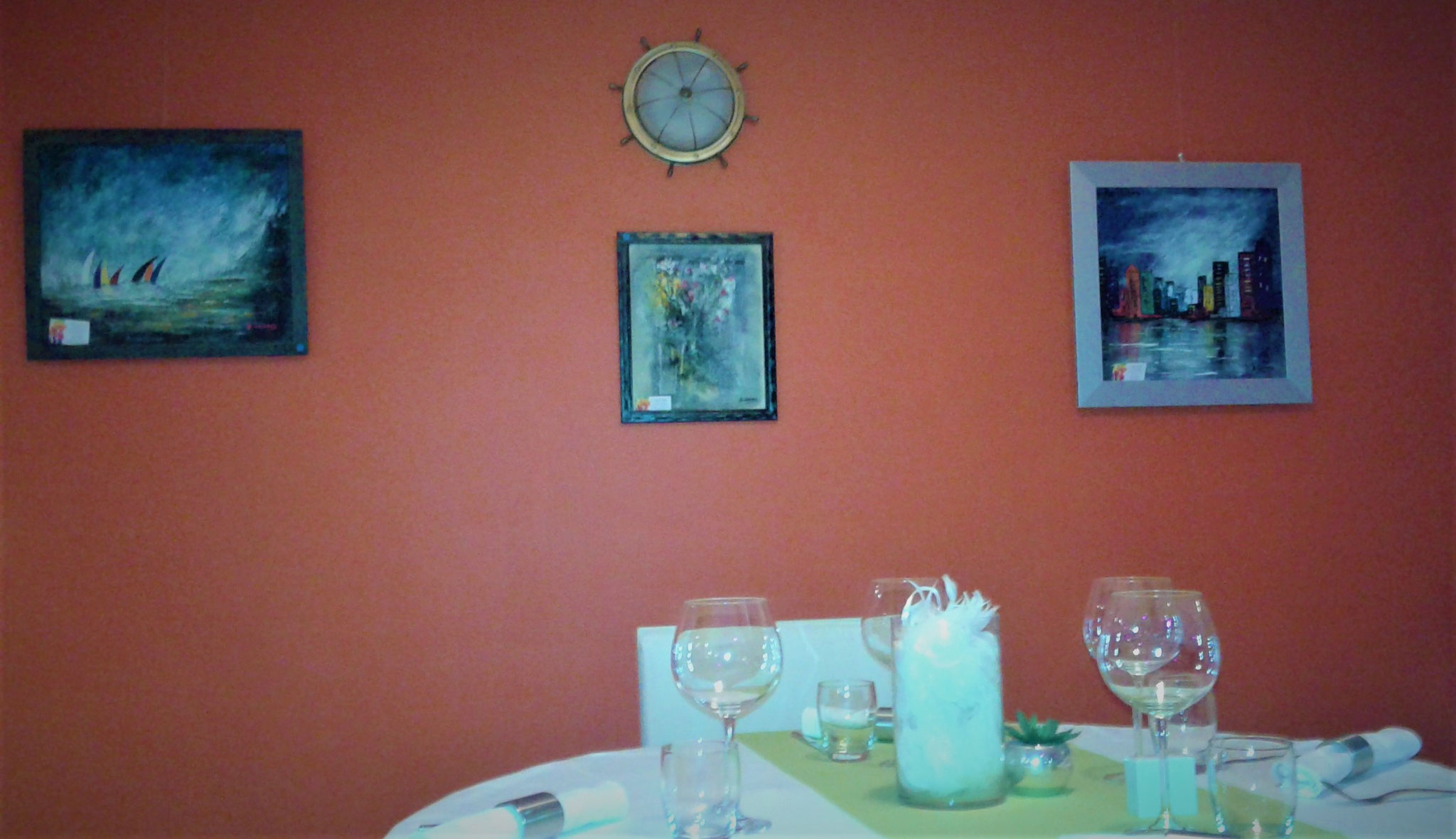 Restaurant Le Glolbe reçois Bernard Legros artiste peintre à Perpignan