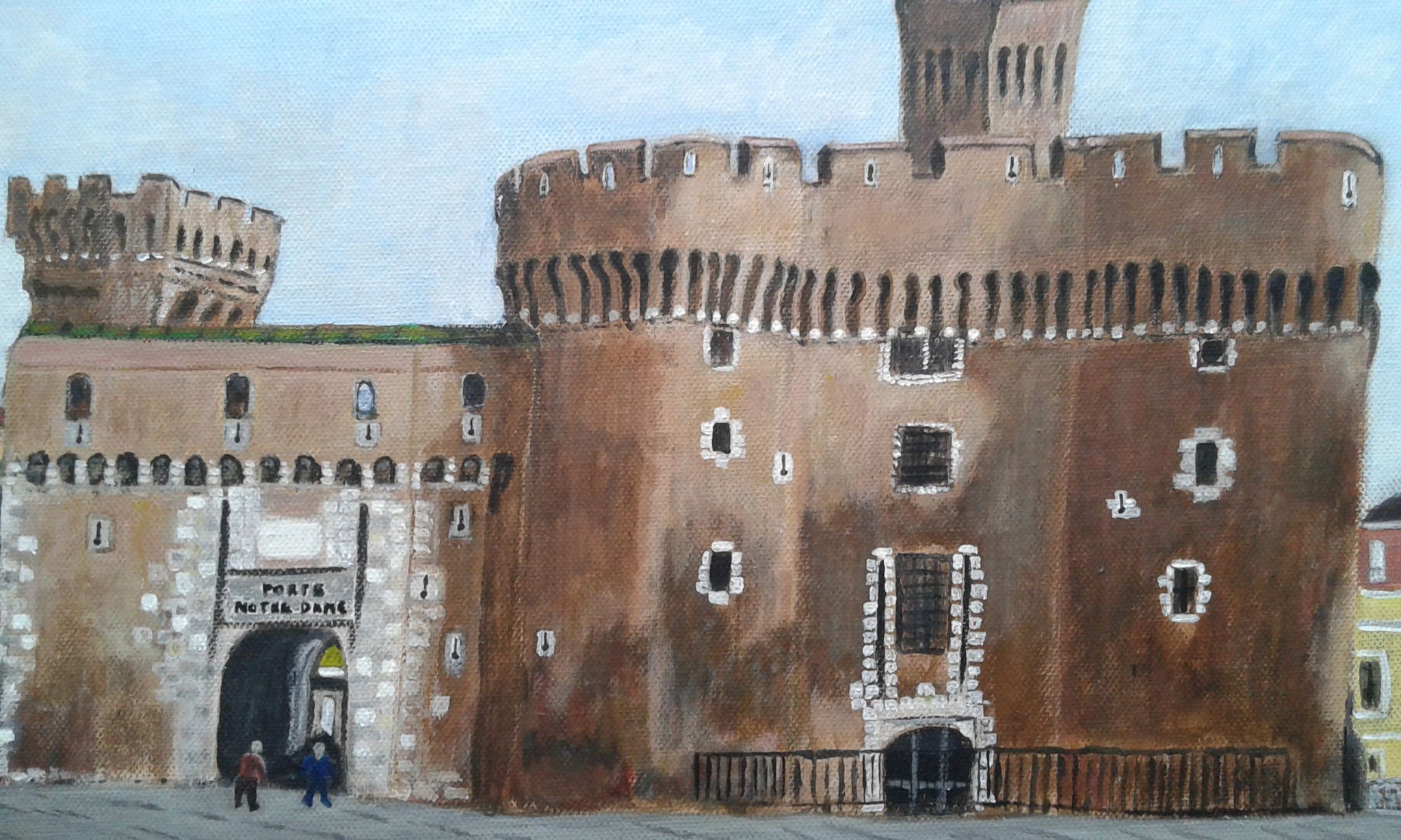 Castillet à Perpignan peinture de Bernard Legros