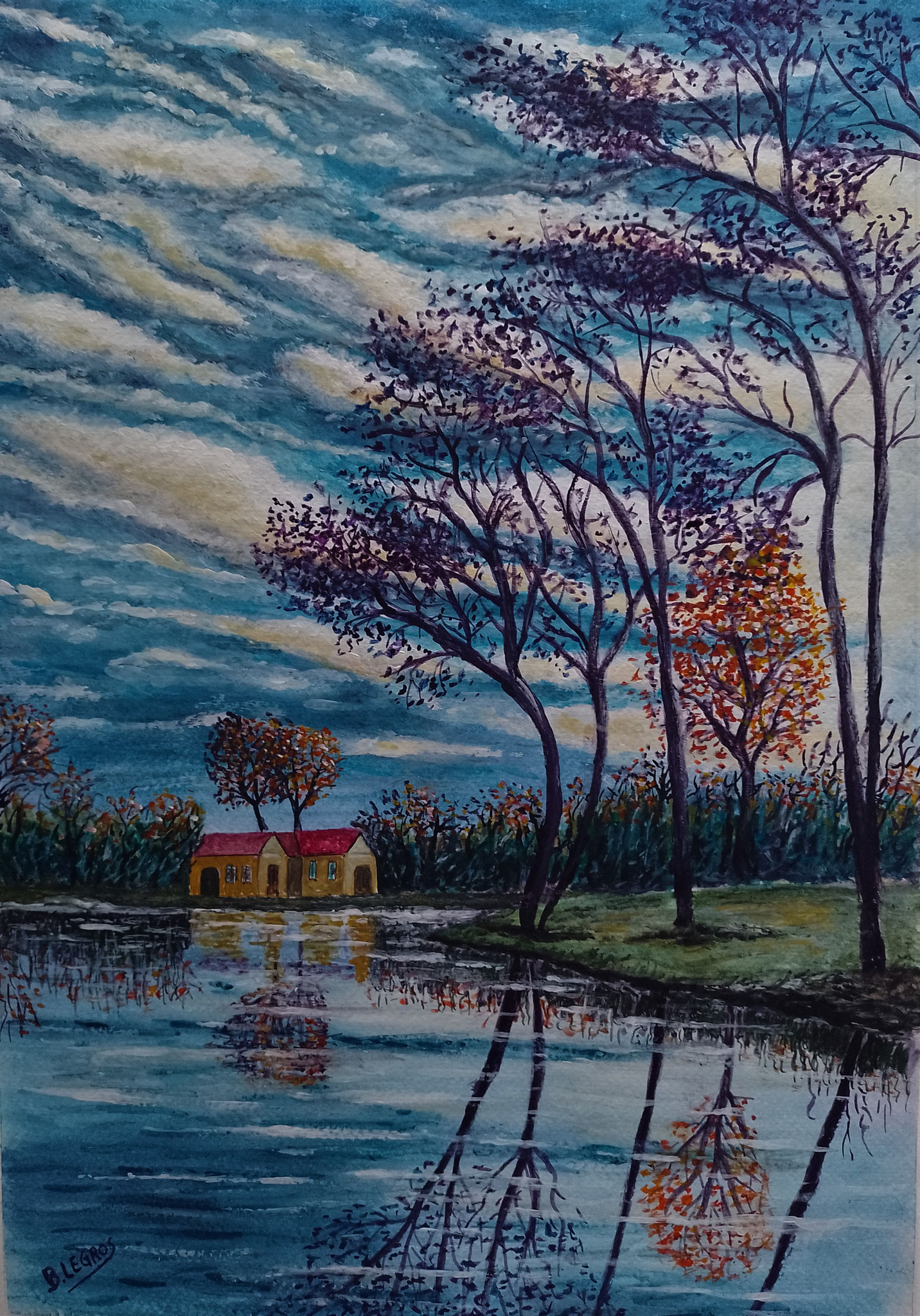 Aquarelle gouâchée par Bernard Legros artiste peintre à Perpiggnan