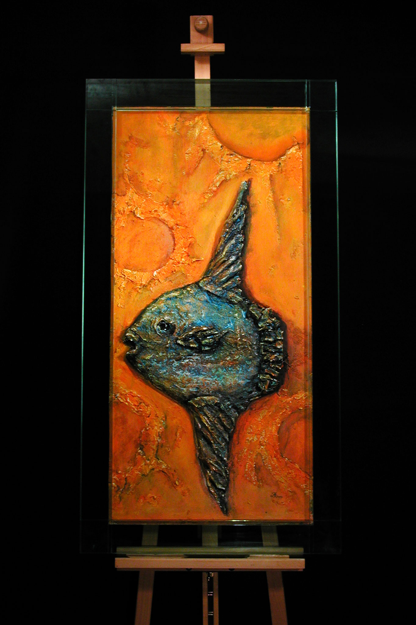 Der "MONDFISCH" - Glasrahmung - Privatbesitz