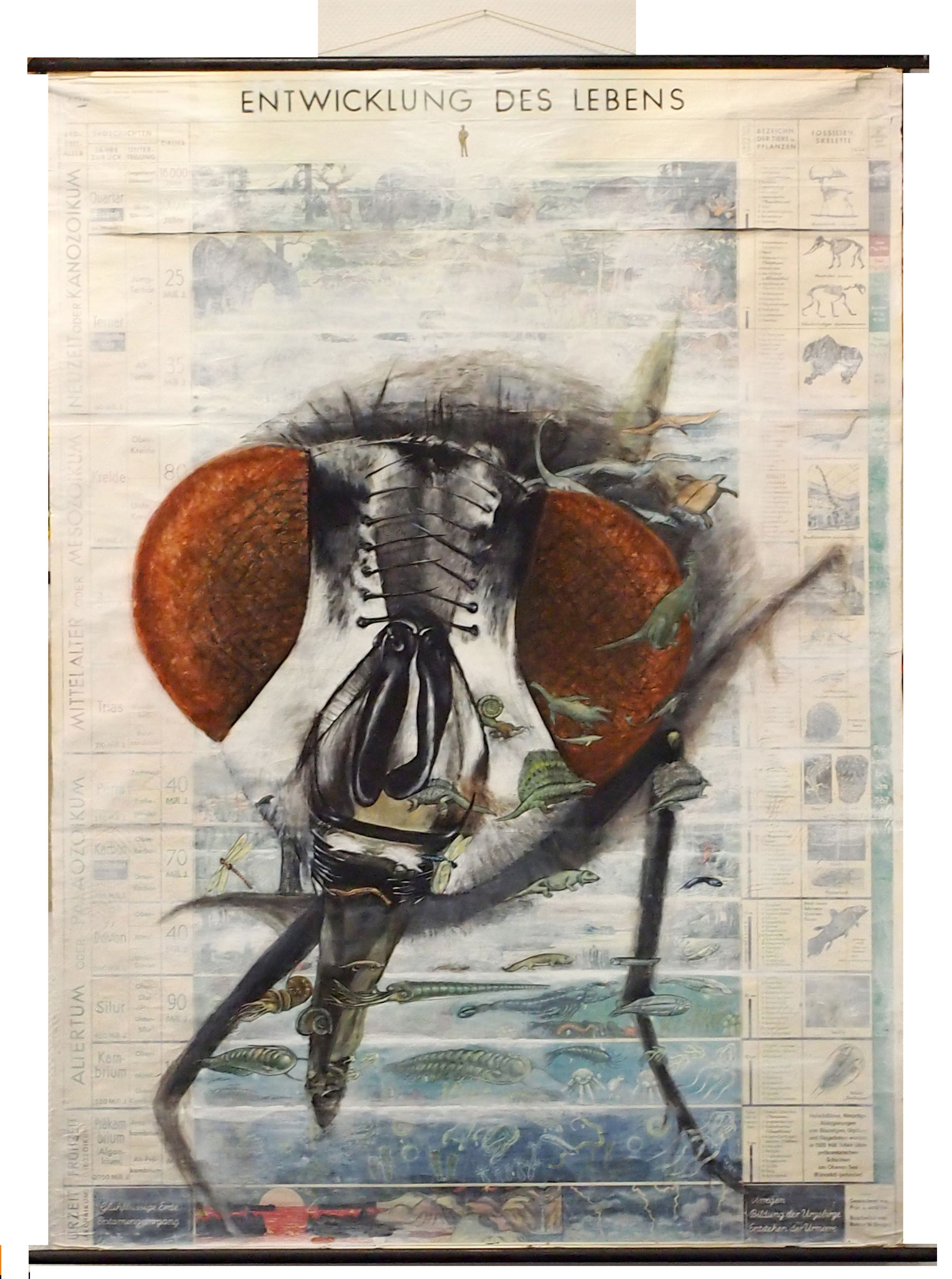 biosphere "science 2" 220x156 cm, auf alter Schullehrtafel, 2018