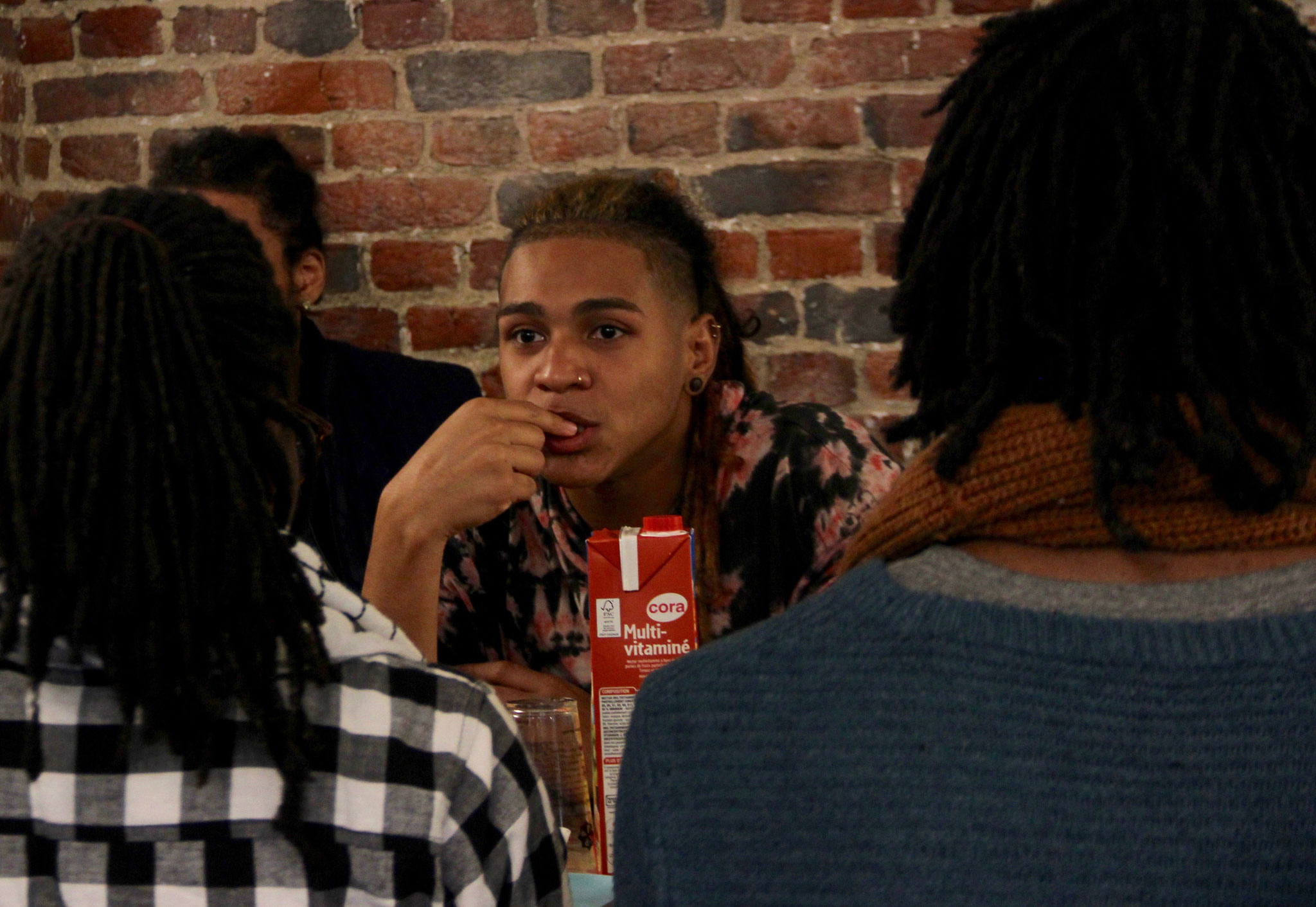 The members of Black Speaks Back preparing for their afrofuturistic movie. Photo by the author. 