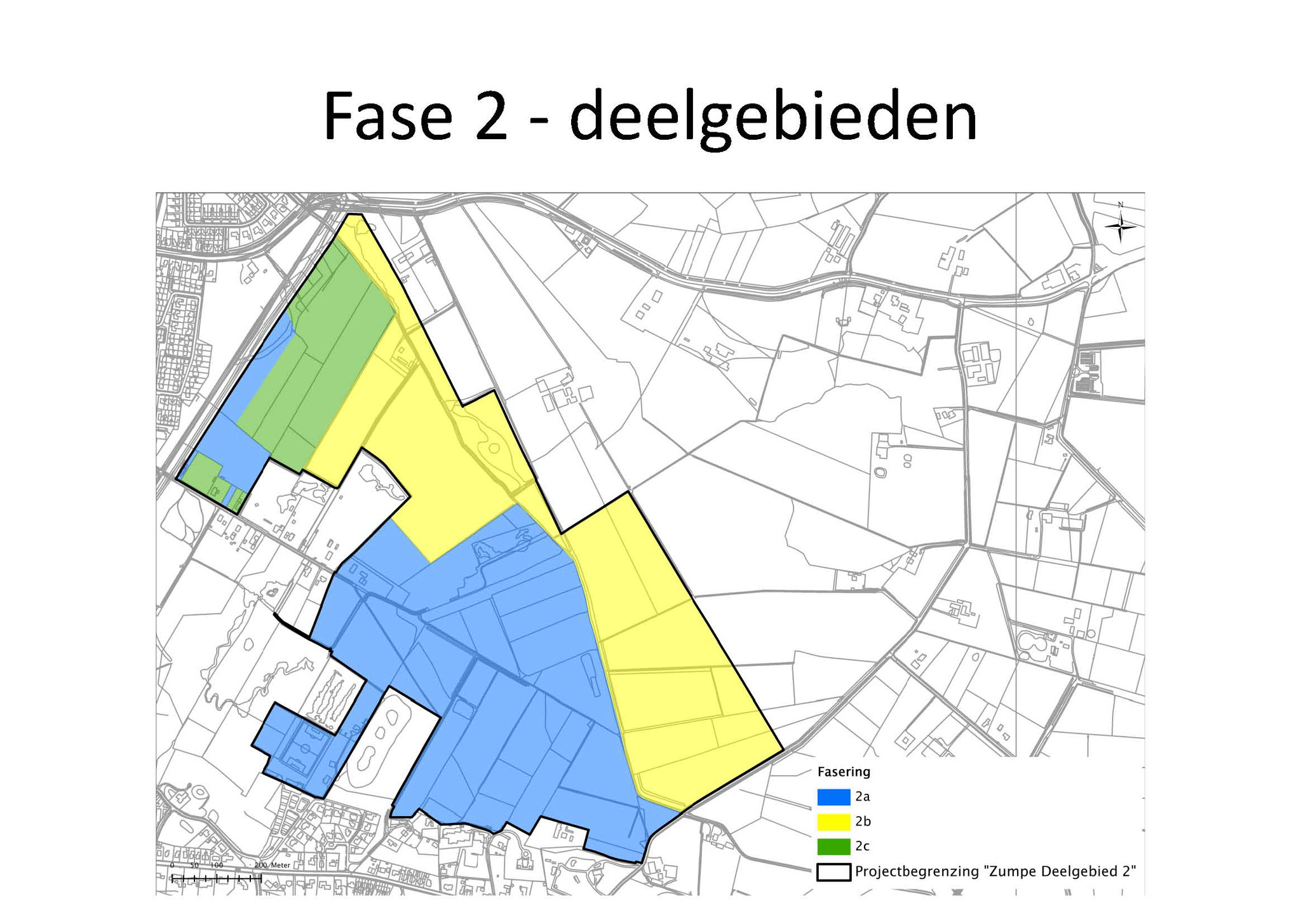 Fase 2 op de kaart. Rondom de bestaande Zumpe is uitbreiding gepland.