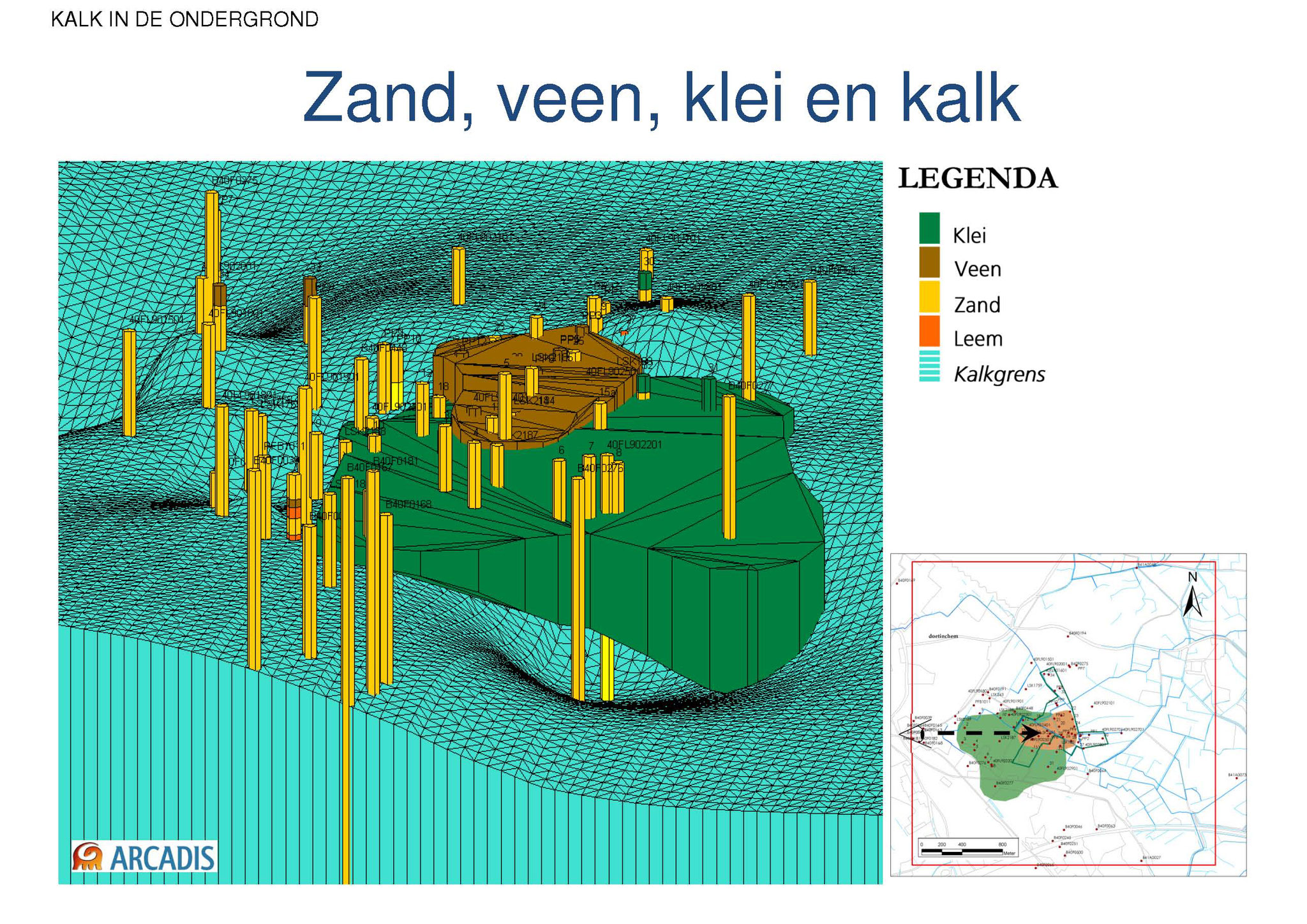 De ondergrond van de Zumpe. Op de voorgrond is de ondergrond dieper ontkalkt, terwijl op de achtergrond (richting Slangenburg) de kalkgrens juist ondieper ligt.