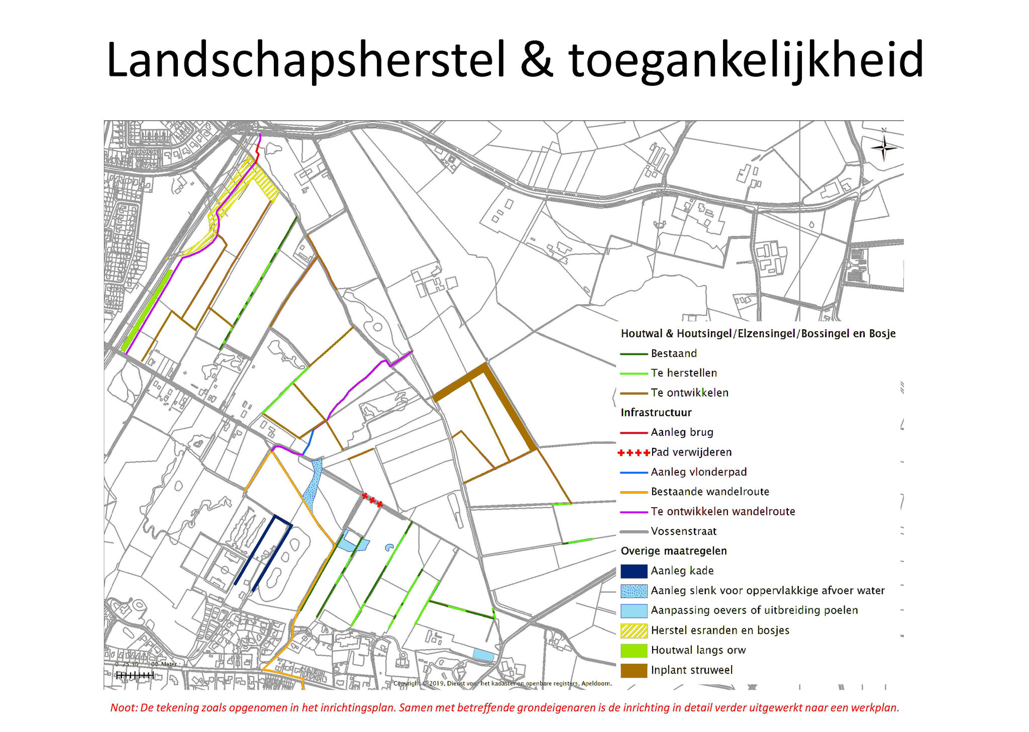 Er worden paden, bruggen en houtwallen aangelegd.