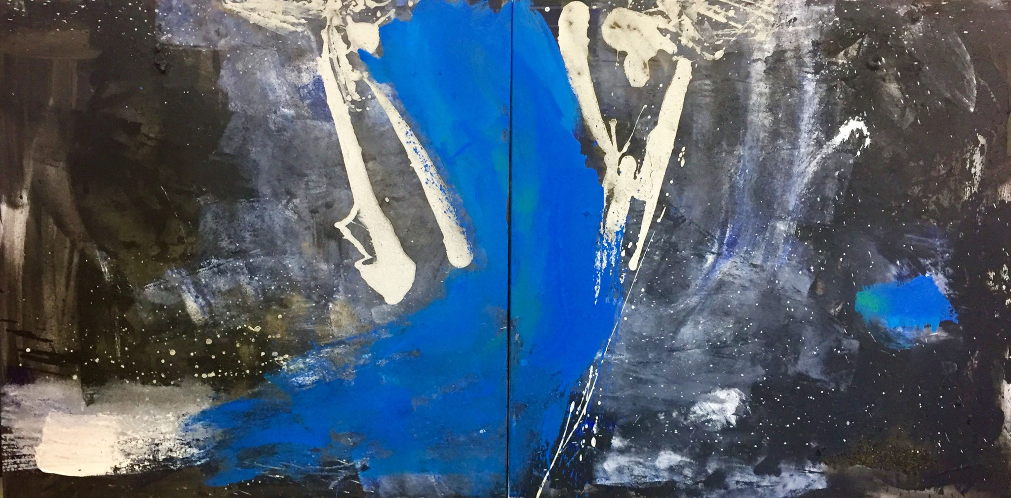 Alles im Fluss, Acryl auf Leinwand, 2x100cmx100cm