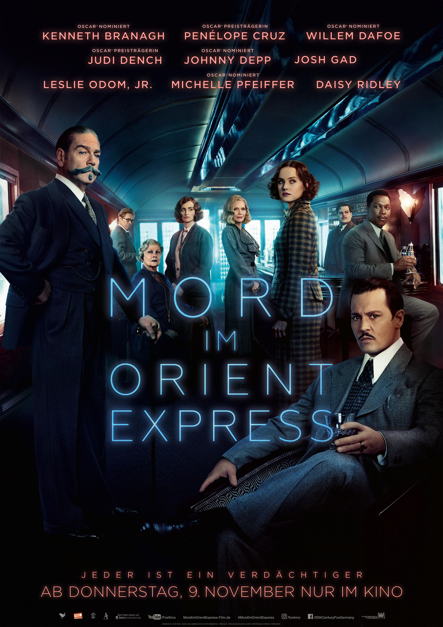 Mord im Orientexpress - Neuadaption des Agatha Christie Roman. Allein wegen dem Cast will ich den Film sehen!