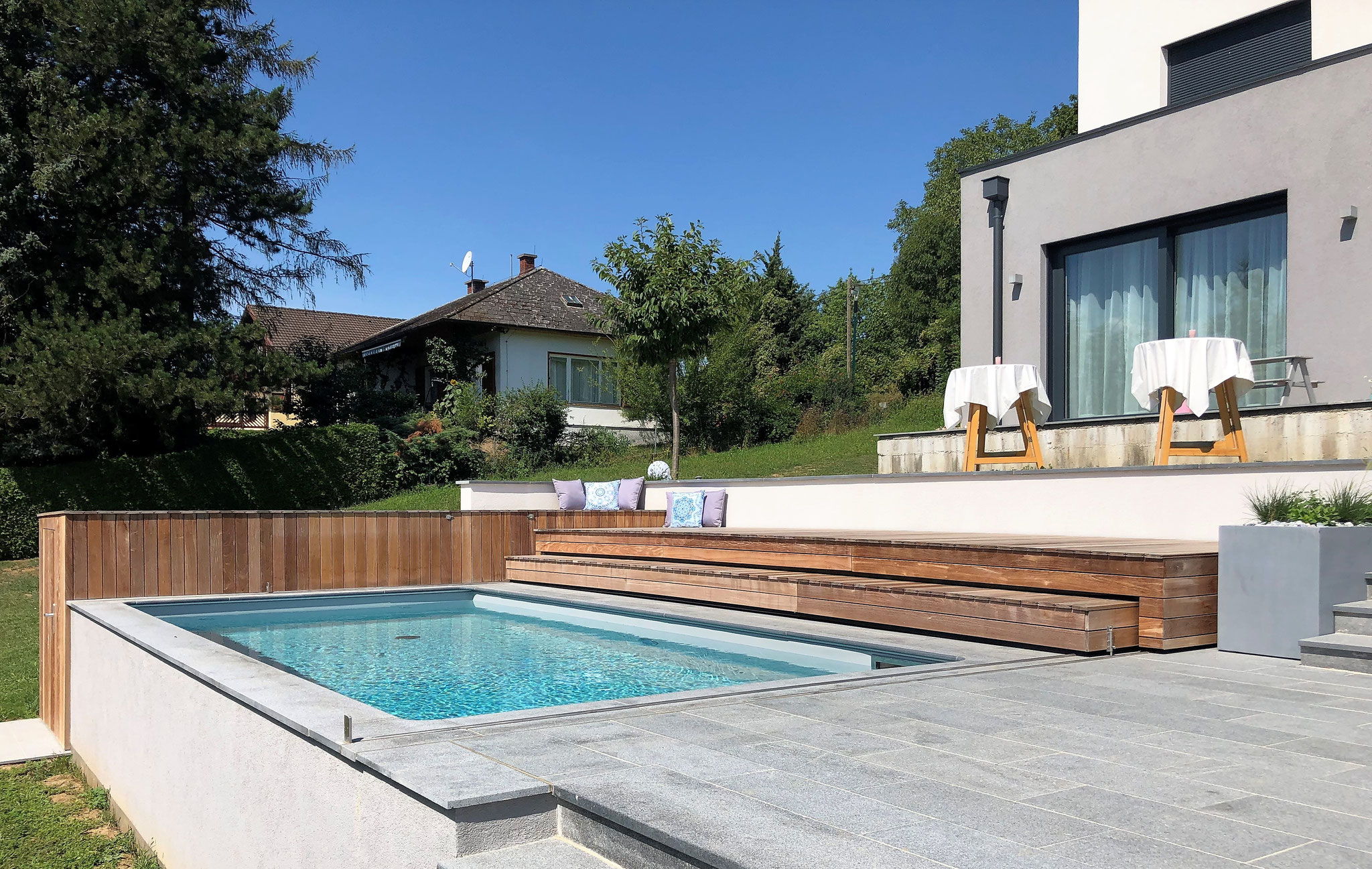 Poolabdeckung Rund Selber Bauen Holz betonoptik auf holz selber machen