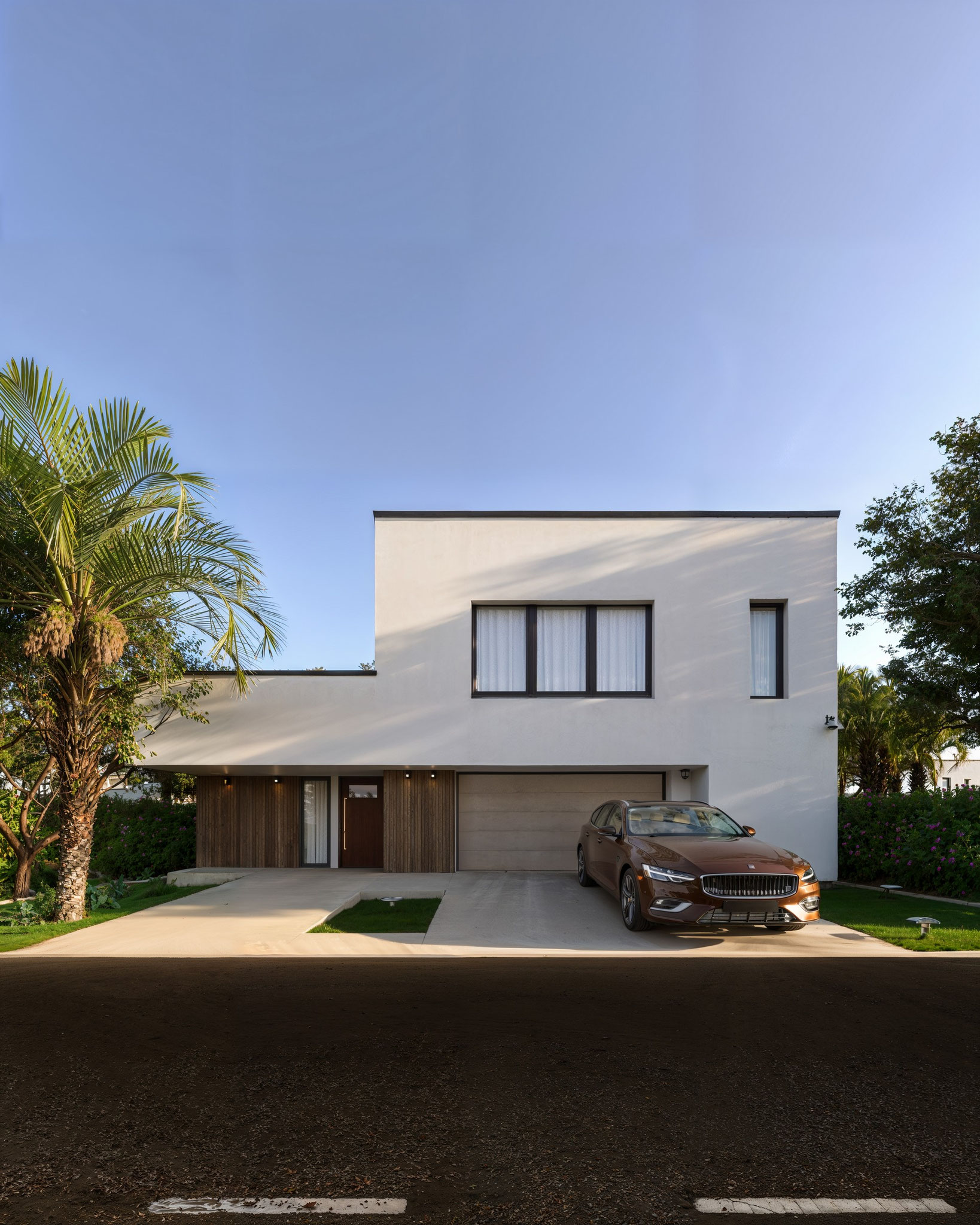 modern villa exterior architectural visualization with landscaping - Dionis Studio