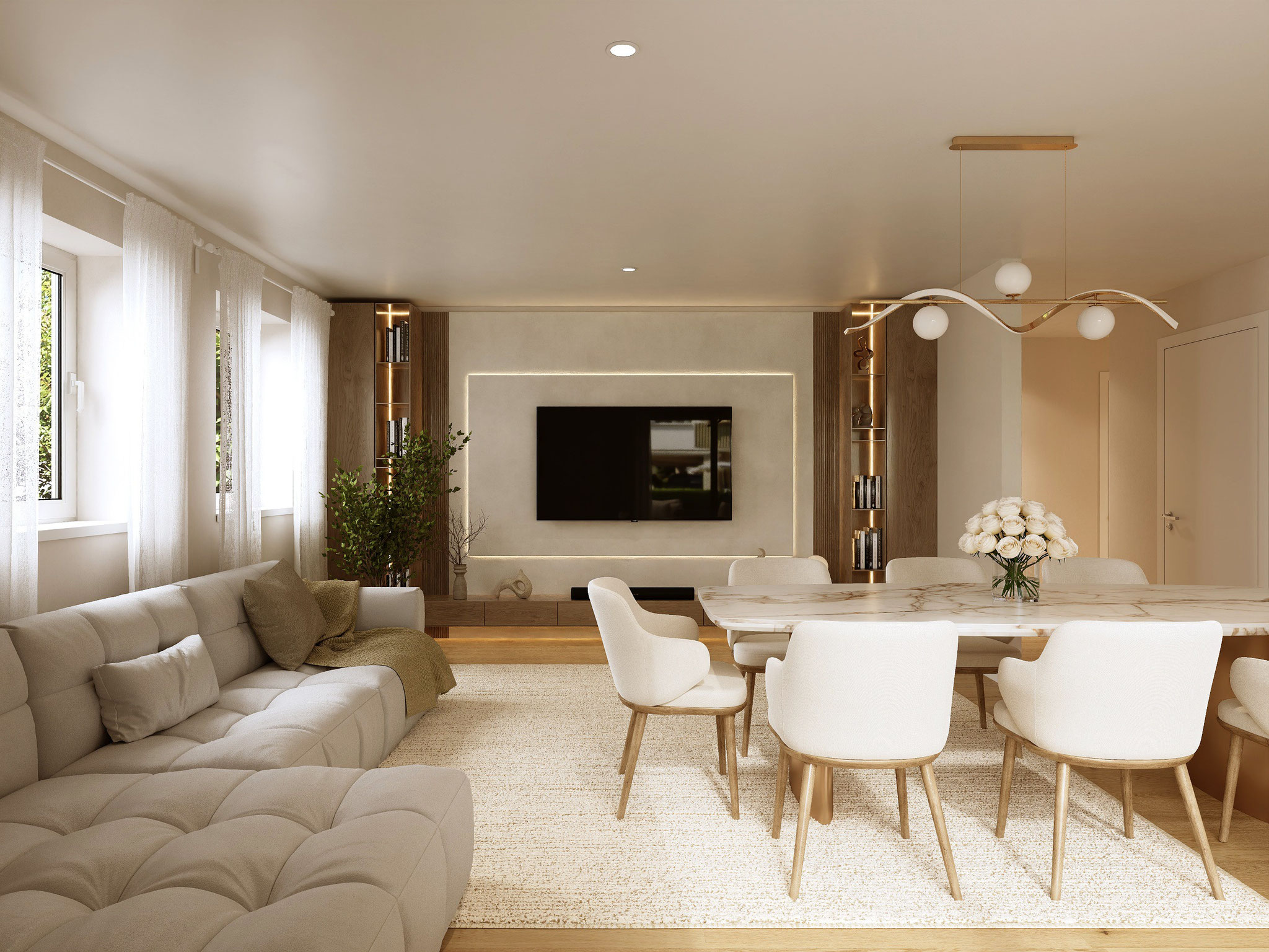 lifestyle kitchen interior architectural visualization for modern home - Dionis Studio