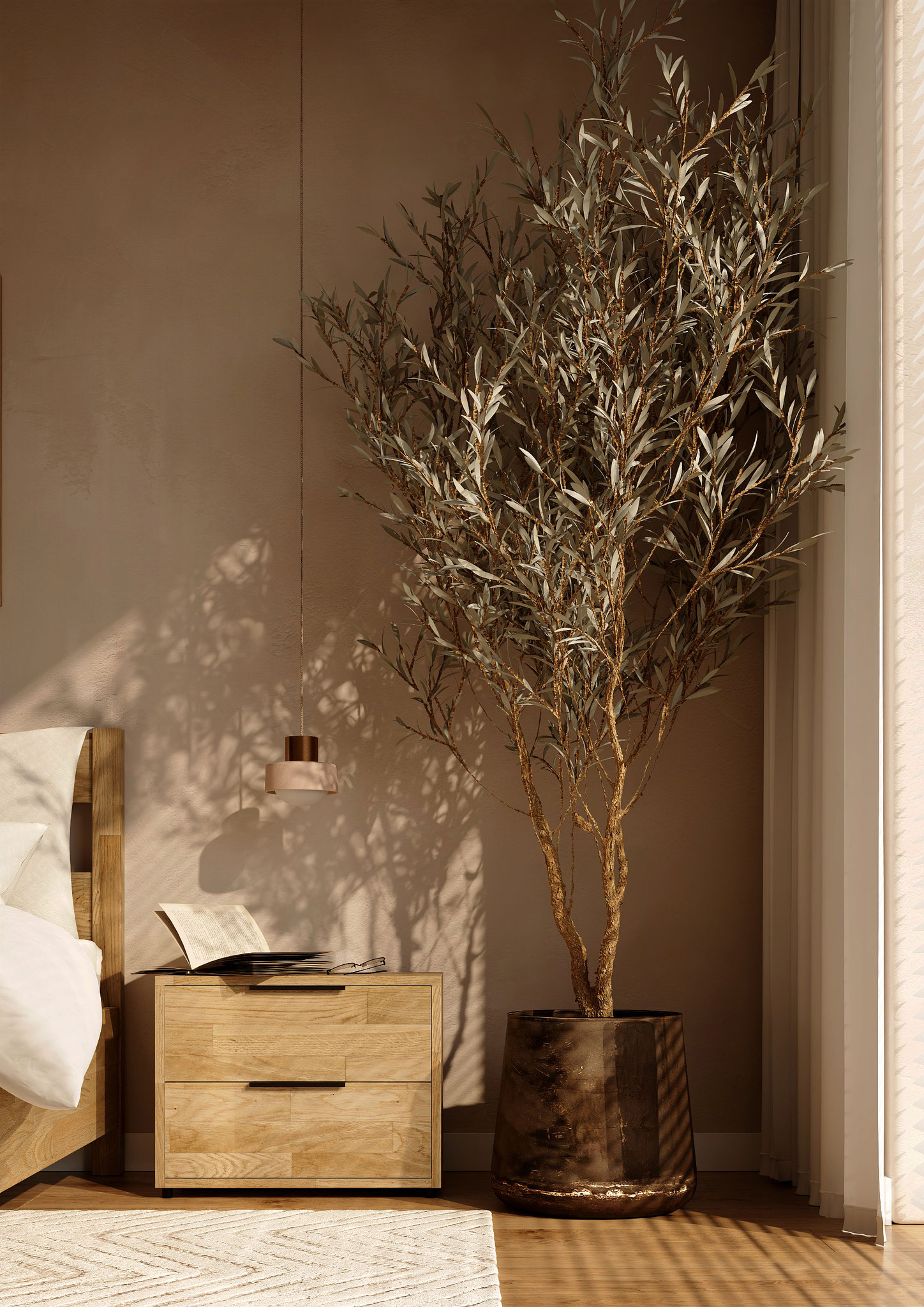 Professional cgi furniture rendering of a luxury nightstand. Dionis Studio