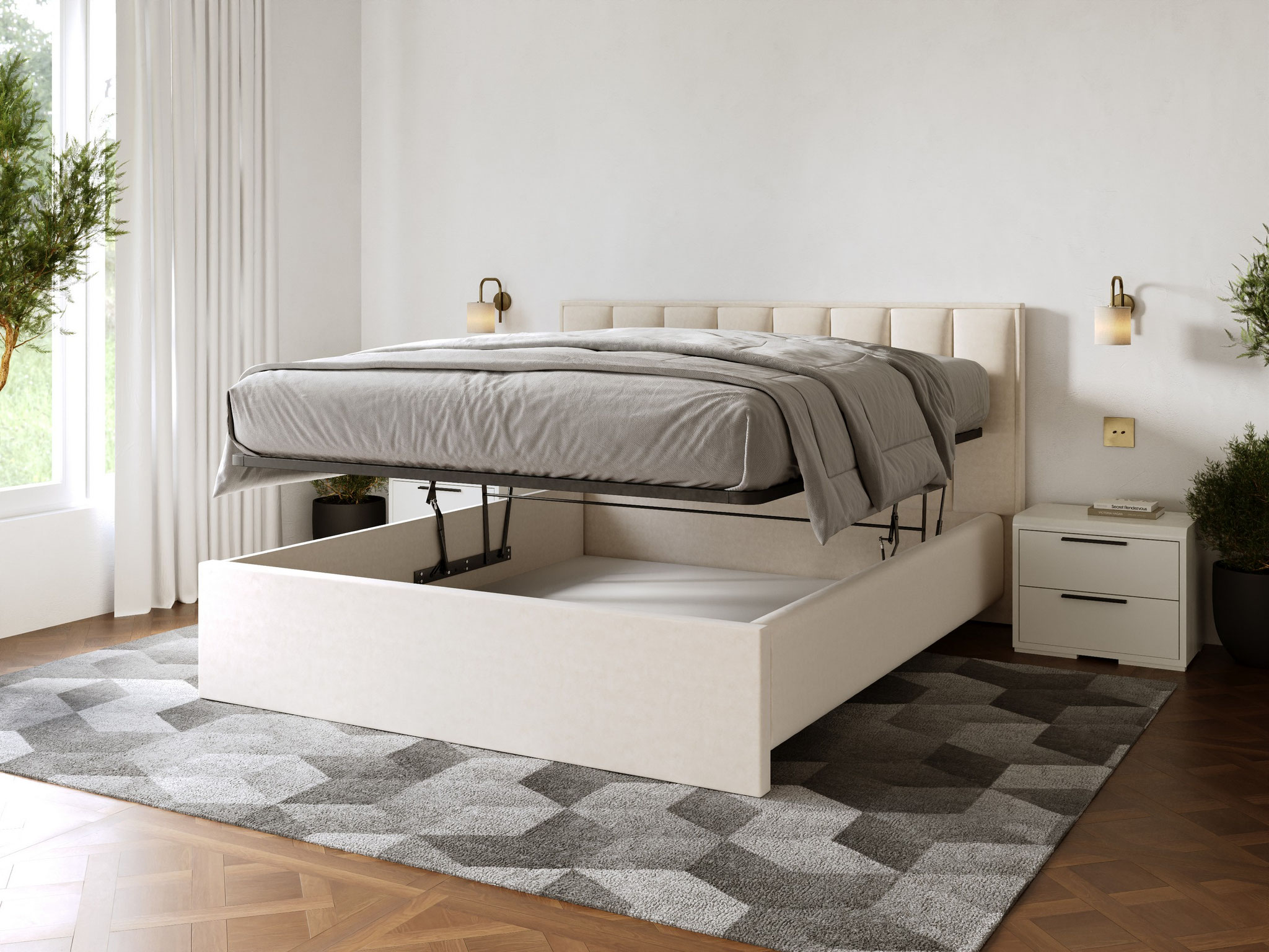 photorealistic bedroom interior architectural visualization with natural light - Dionis Studio