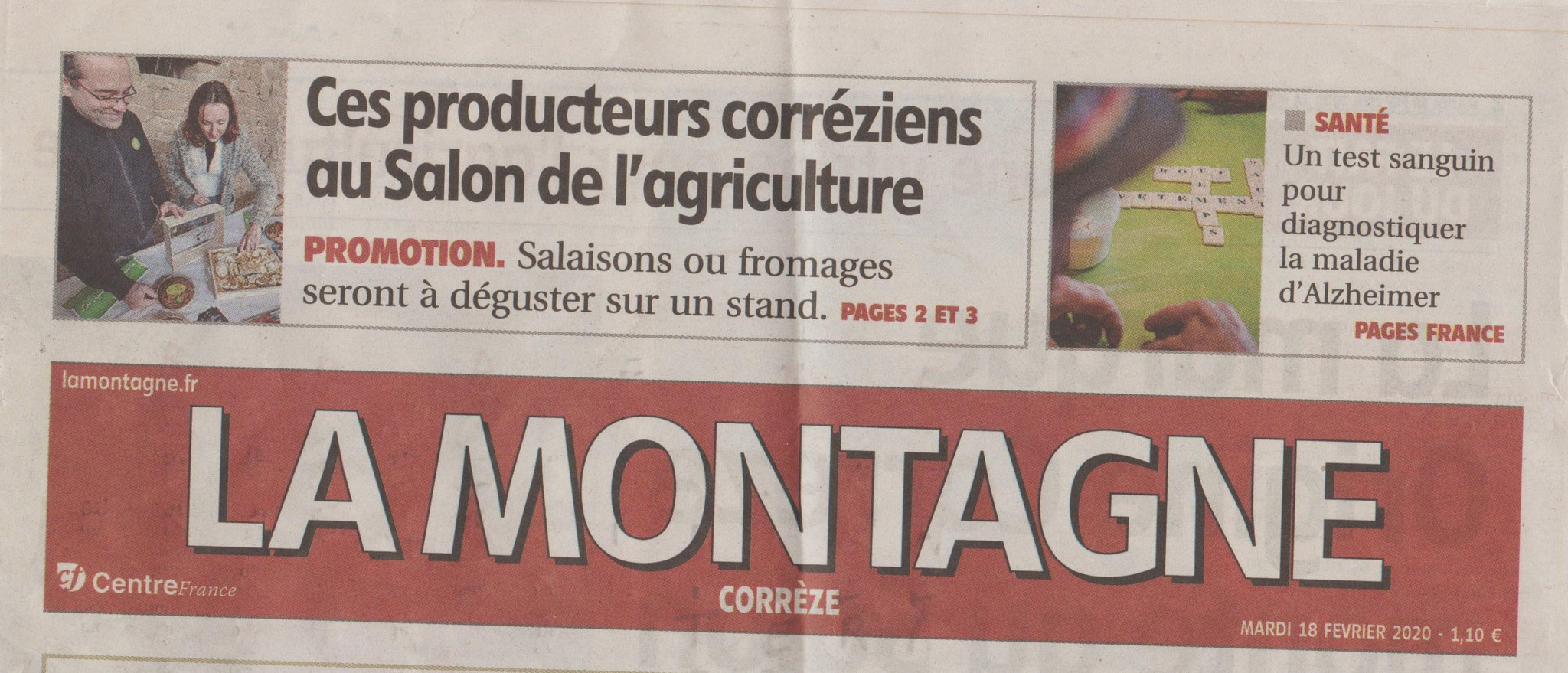 La Montagne - 18 février 2020