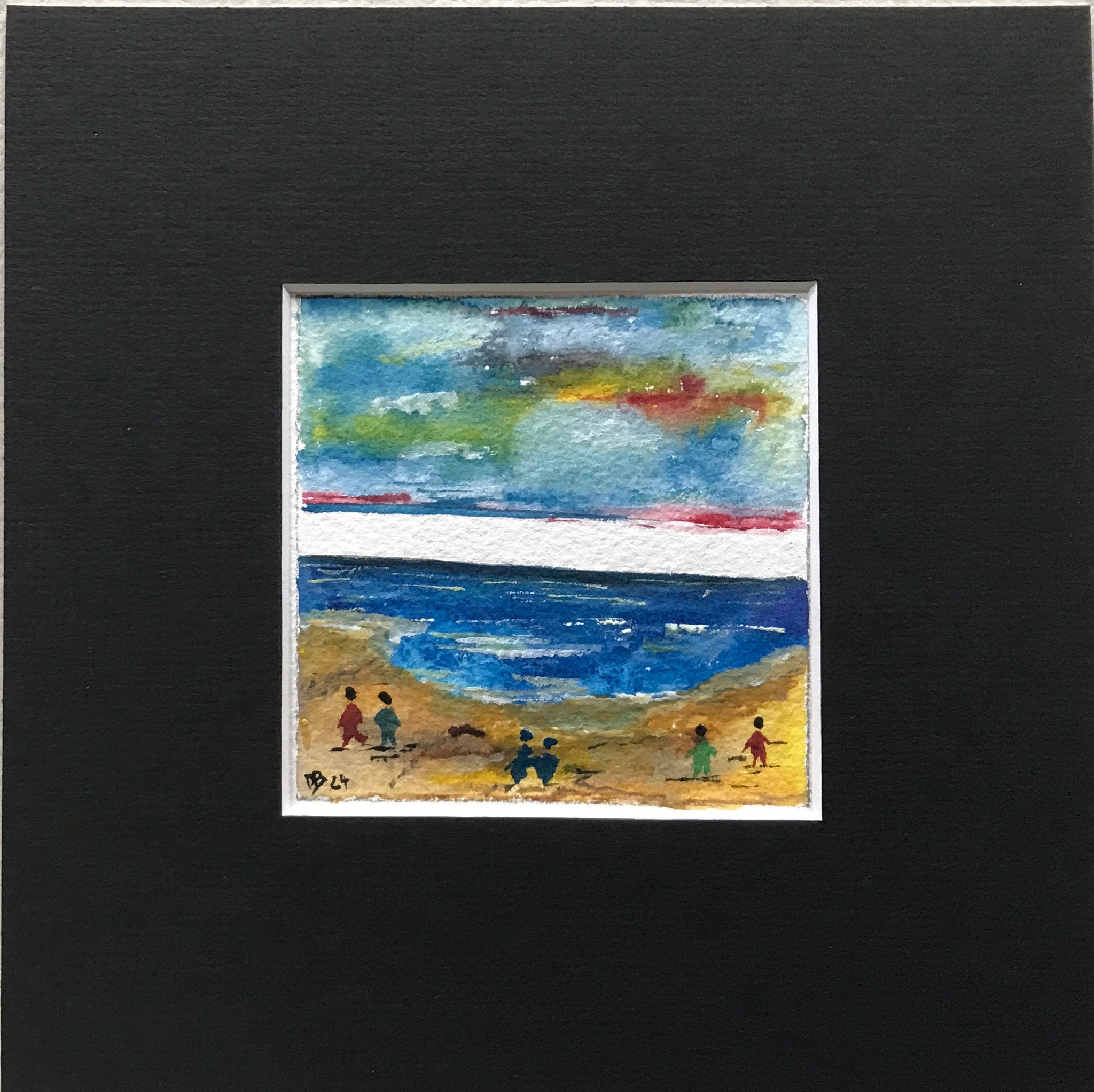 Strandtreiben 1 Aquarell