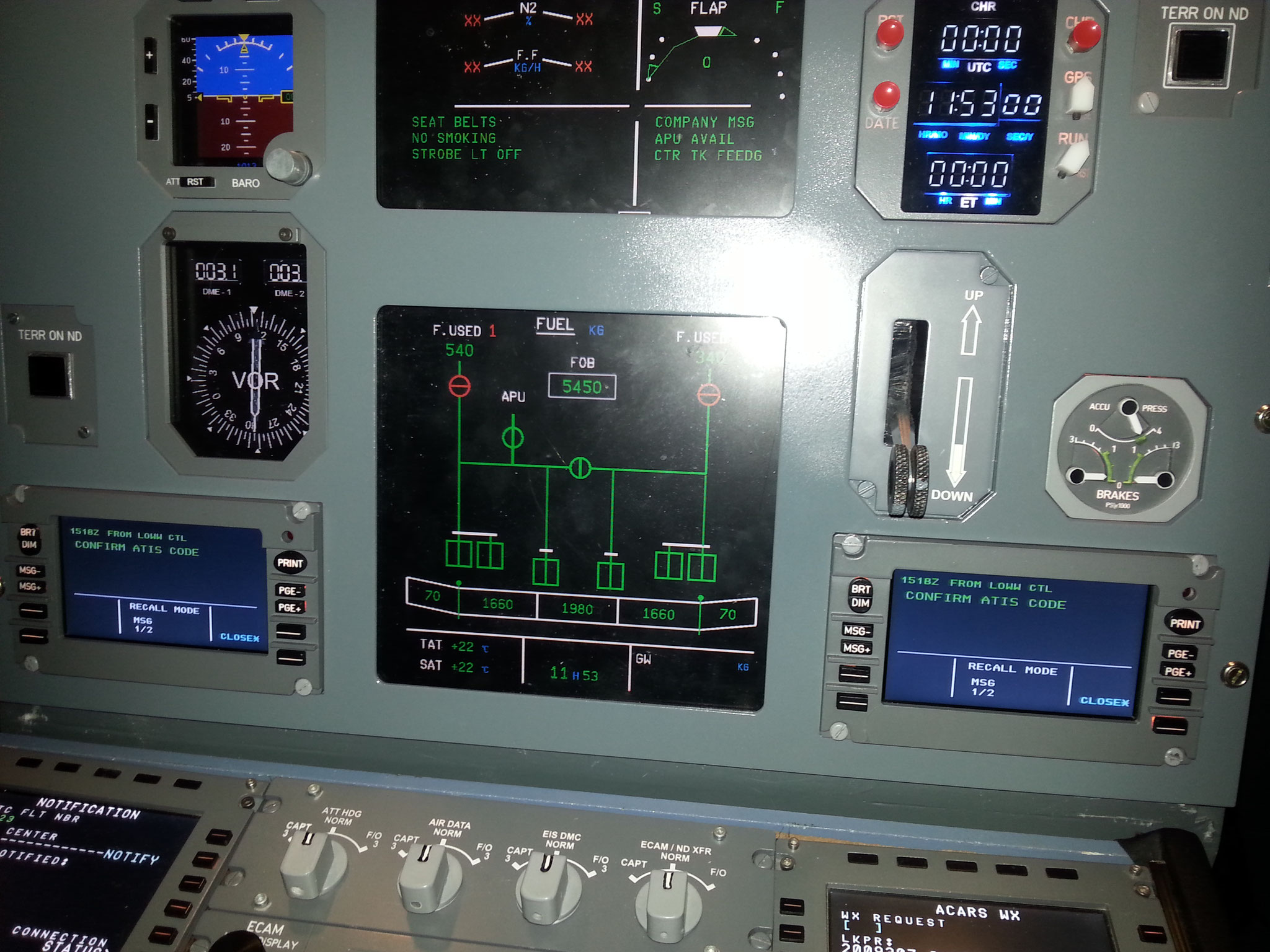 Main Instrument Panel Airbus A320 Cockpit