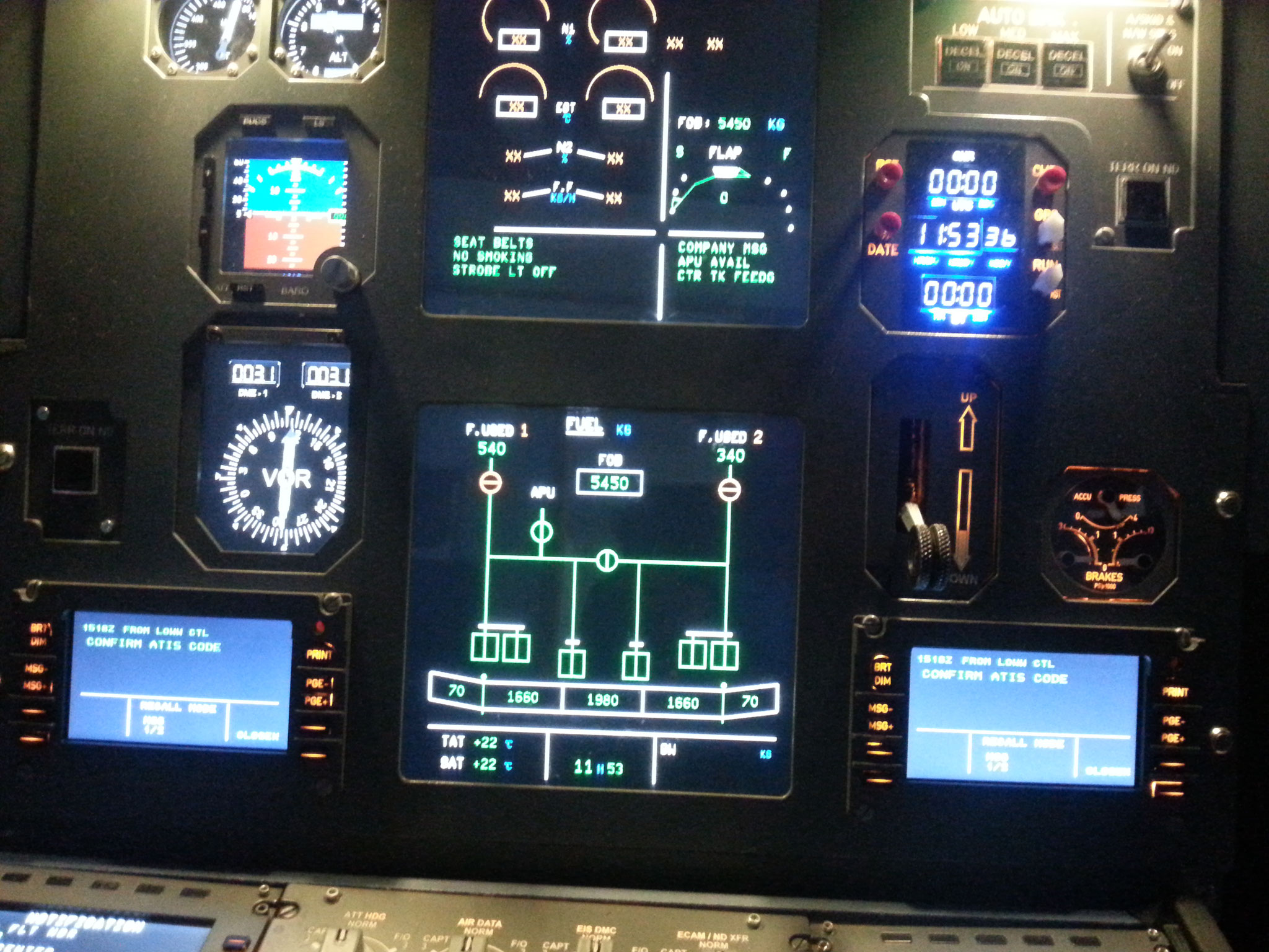 Main Instrument Panel Airbus A320 Cockpit