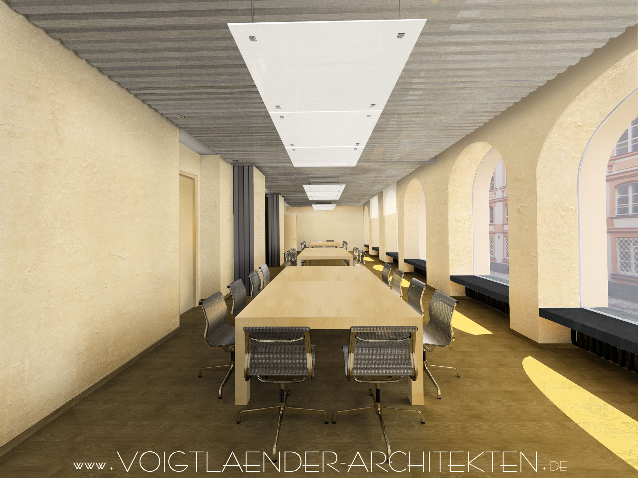 Nach Umbau: zusammenschaltbare Konferenzräume nebst interior design 