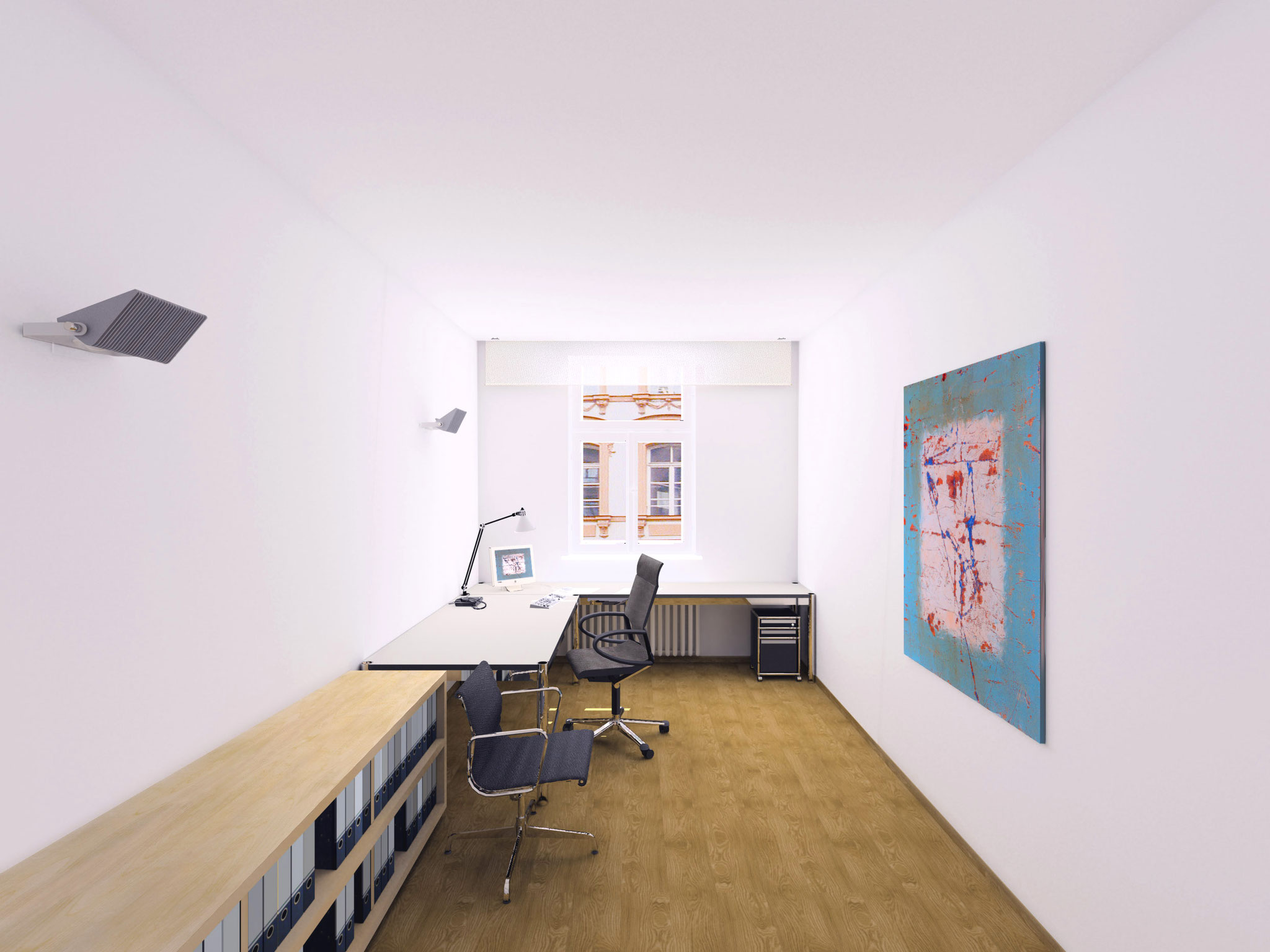Nach Umbau und Umnutzung: kleines Anwaltsbüro nebst interior design 