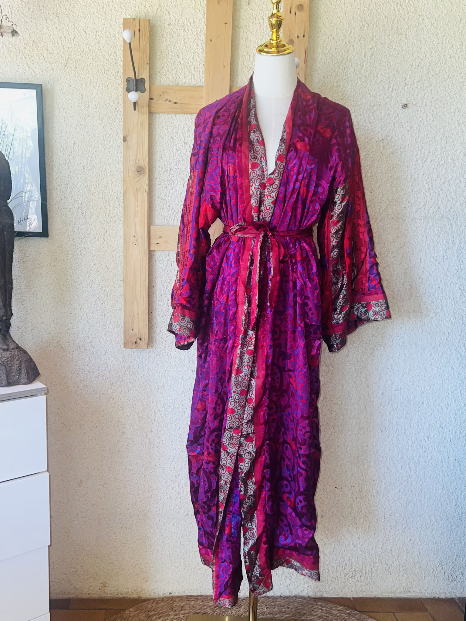 Kimono rose et violet clair – douceur et élégance réversible