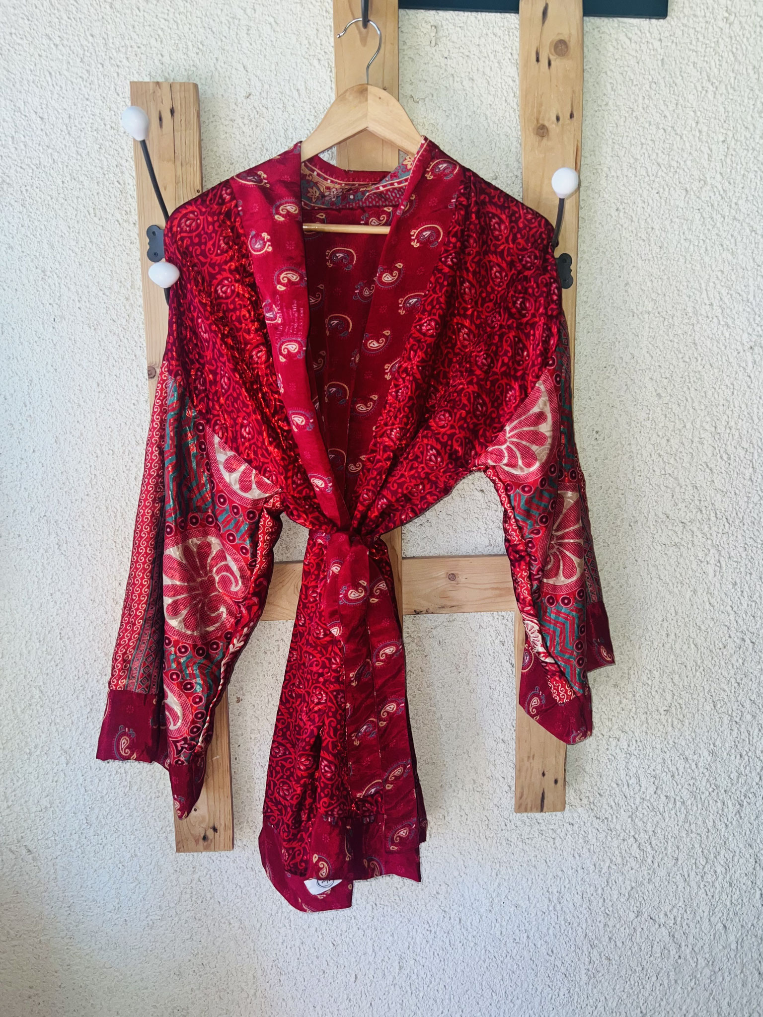 Kimono court en soie recyclée 