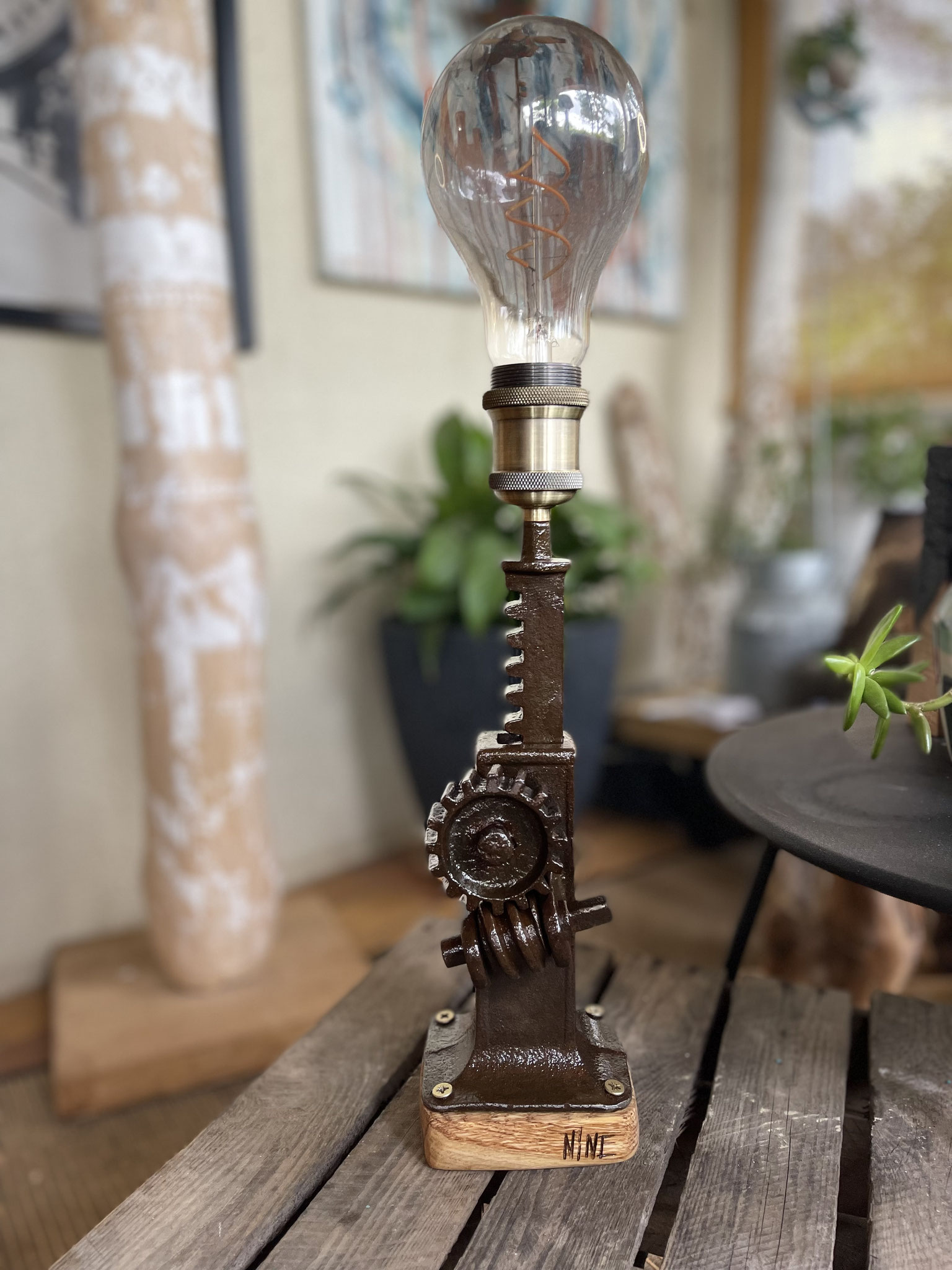Lampe industrielle artisanale