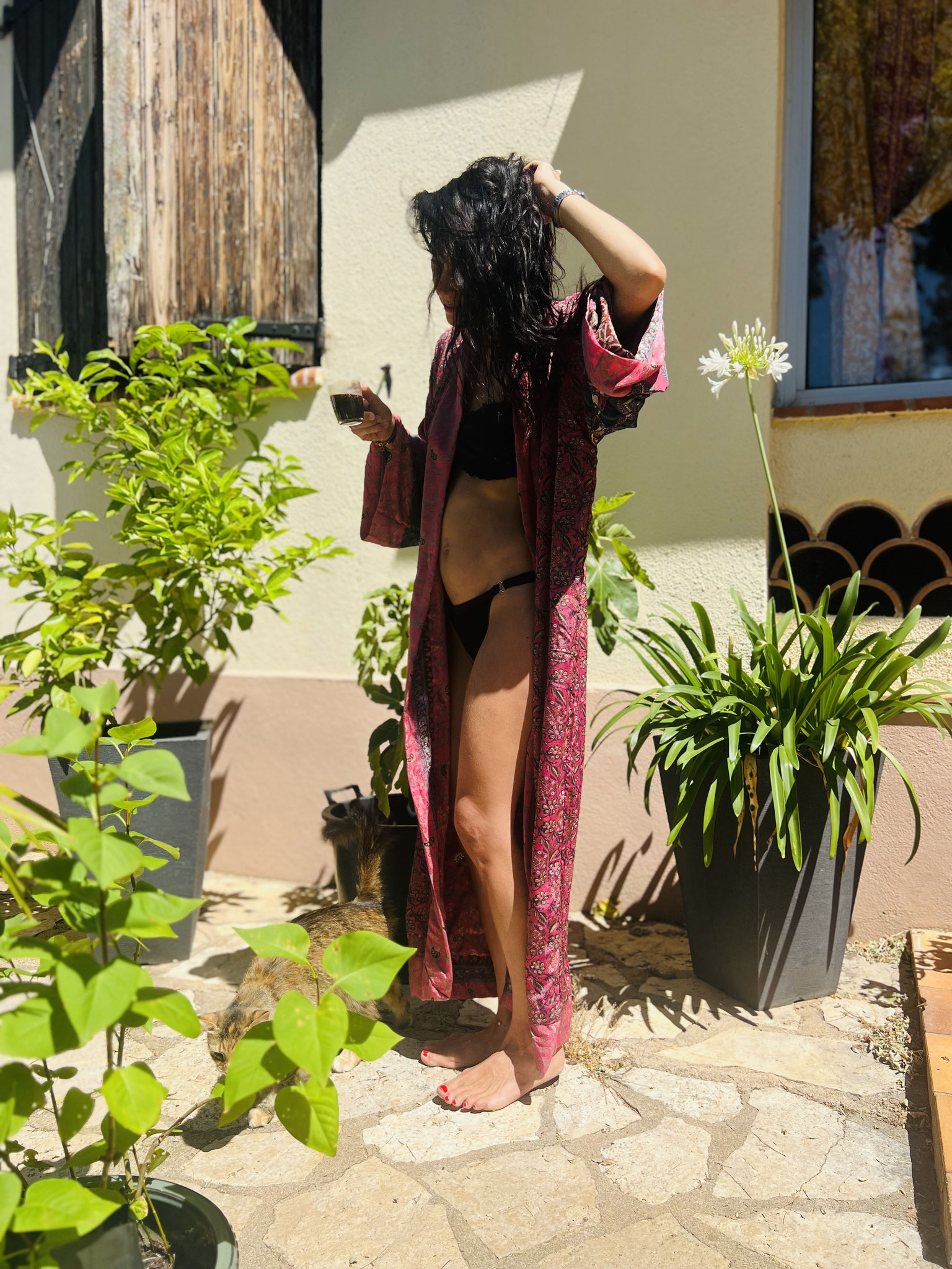 Kimono long rose – élégance et fluidité artisanale