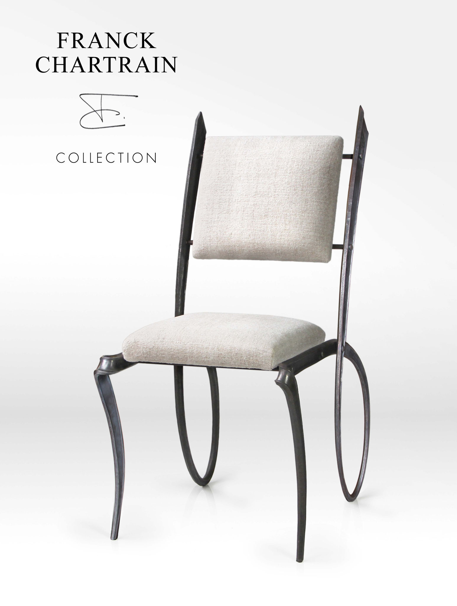 FORGE RUBAN CHAIR Wrought iron, fabric