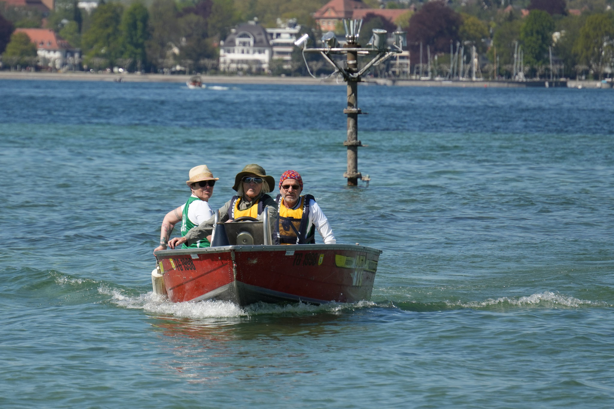 Das Starterboot nach Ende des Wettkampfes