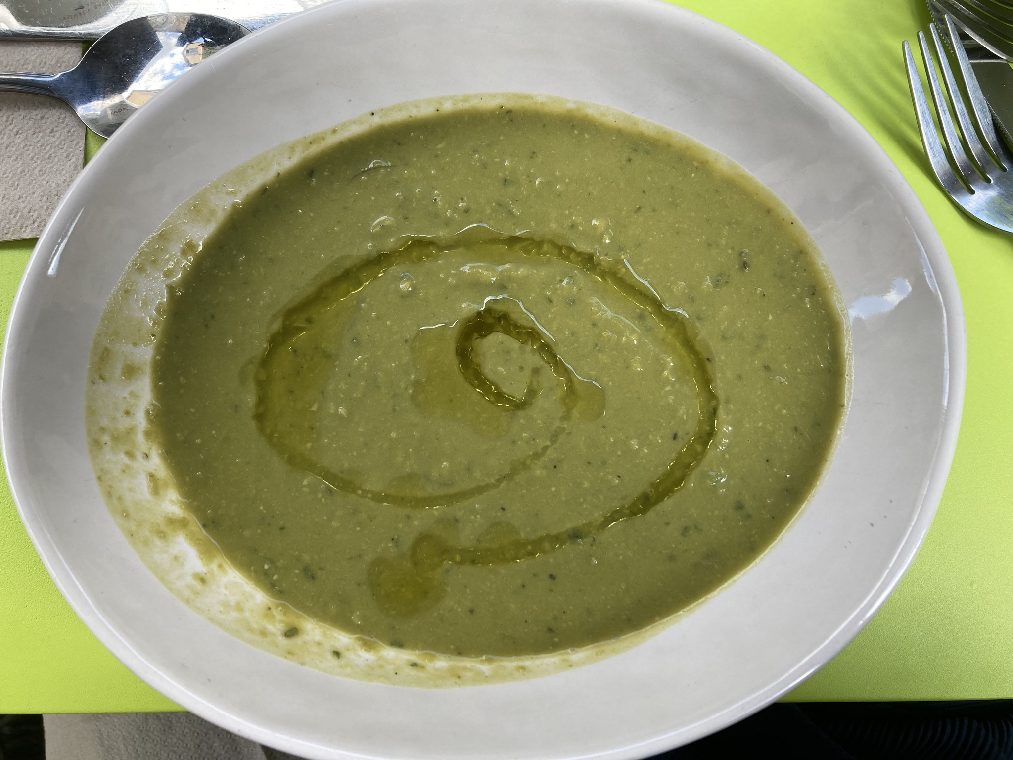 cold minty pea soup perfect in the summer heat