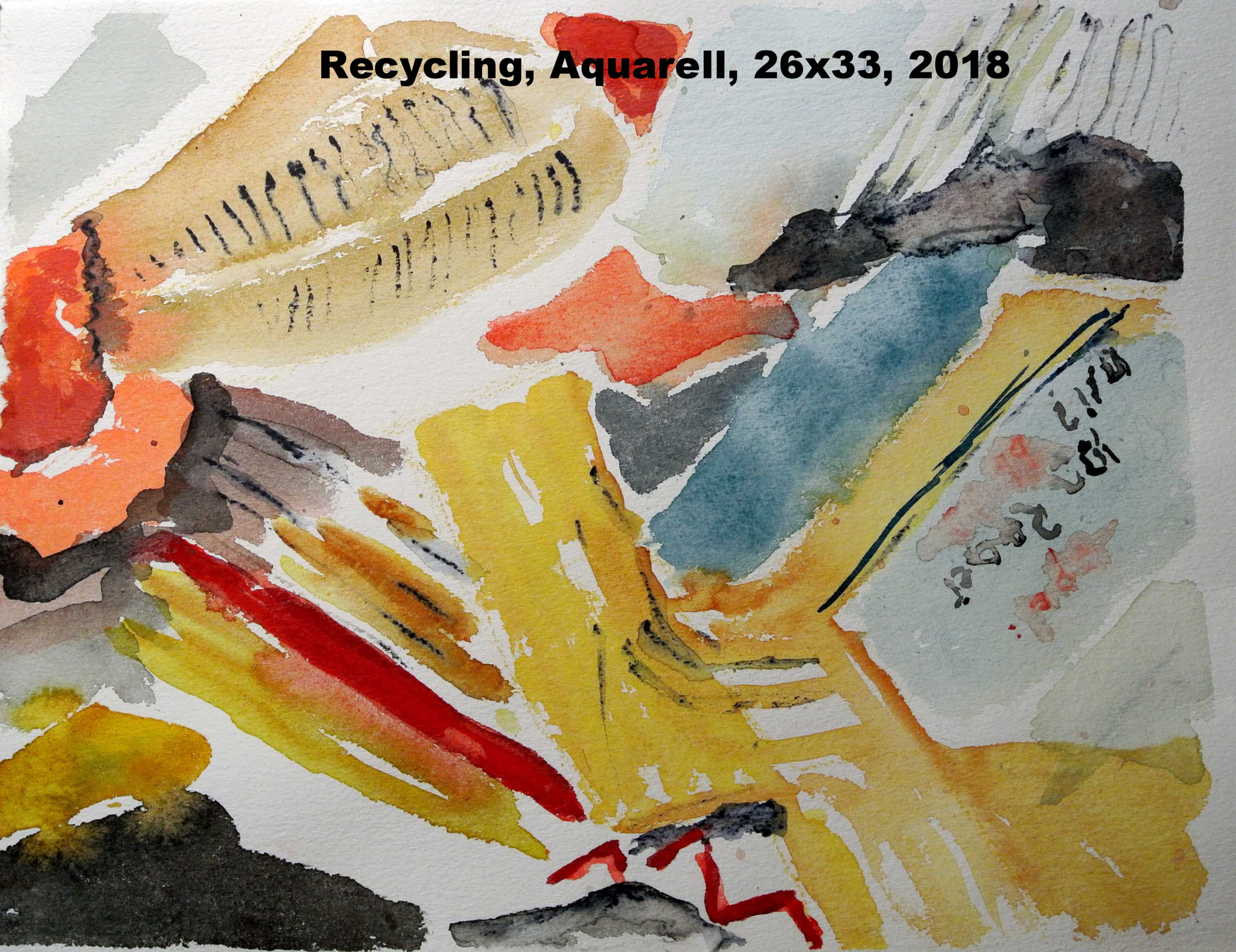 4 Recycling / Aquarell / 26 x 33 / 2018