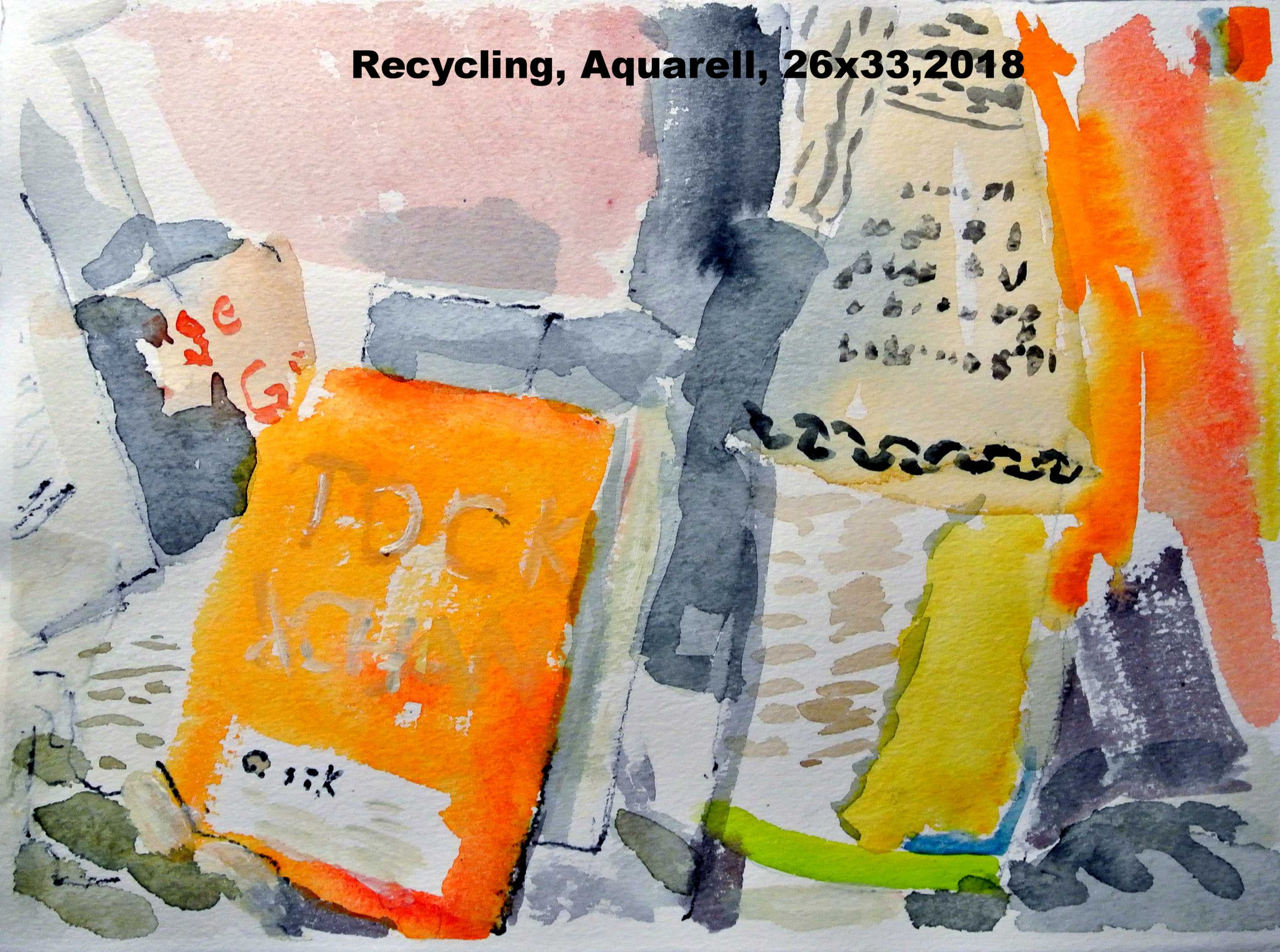 2 Recycling / Aquarell / 26 x 33 / 2018