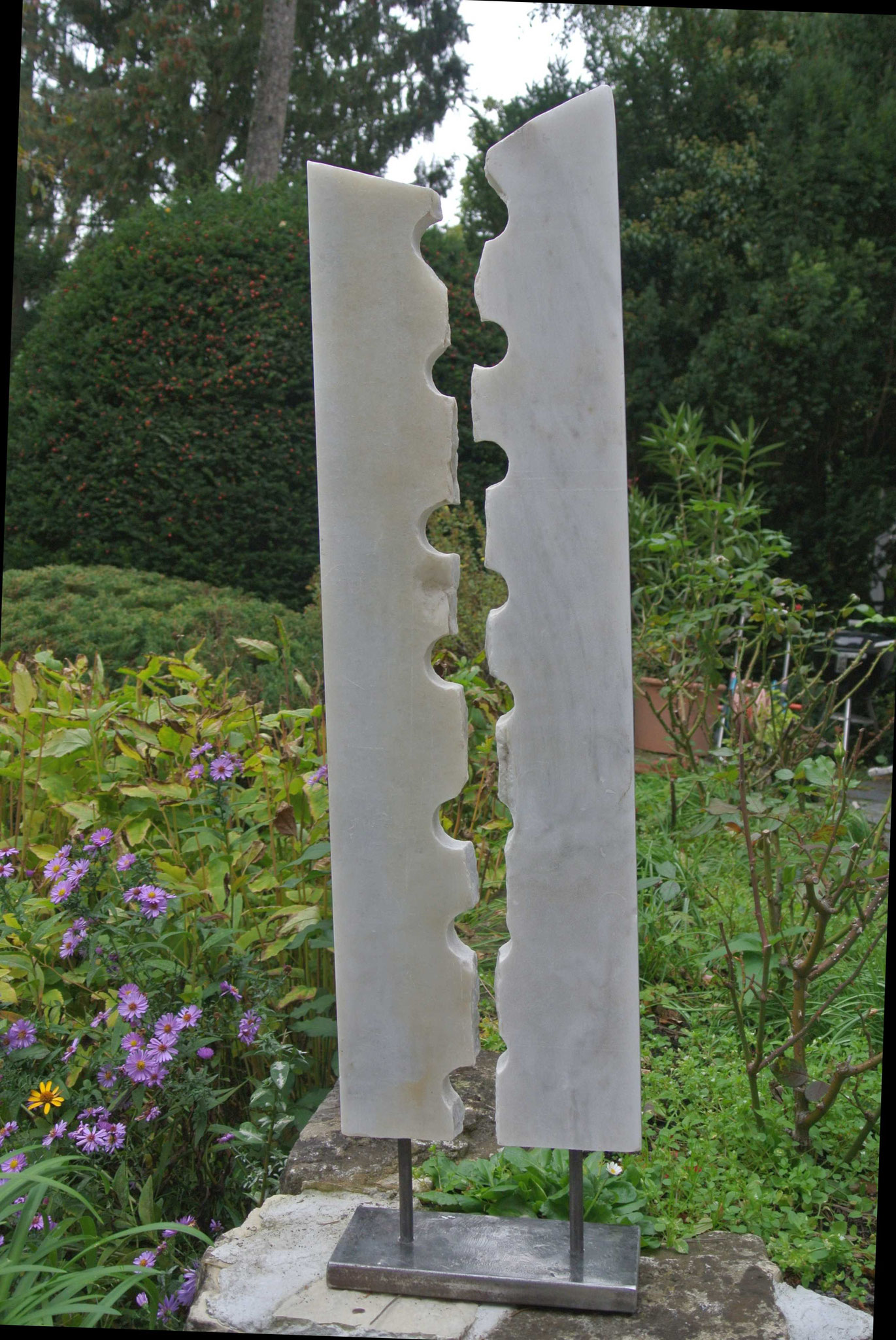 Paarship, Marmor,Stahl86x23x10 cm