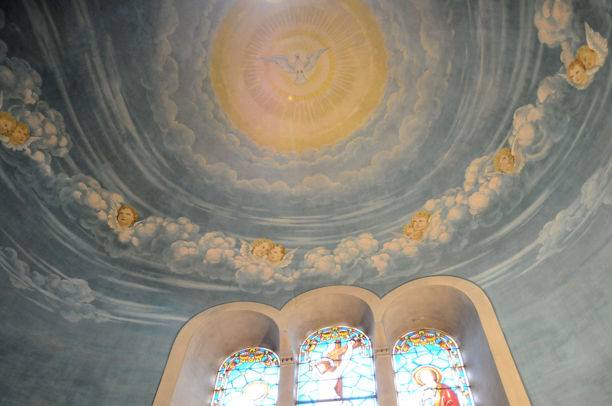 L'église Sainte Marie-Madeleine de Duras : peintures en trompe-l’œil de Masutti