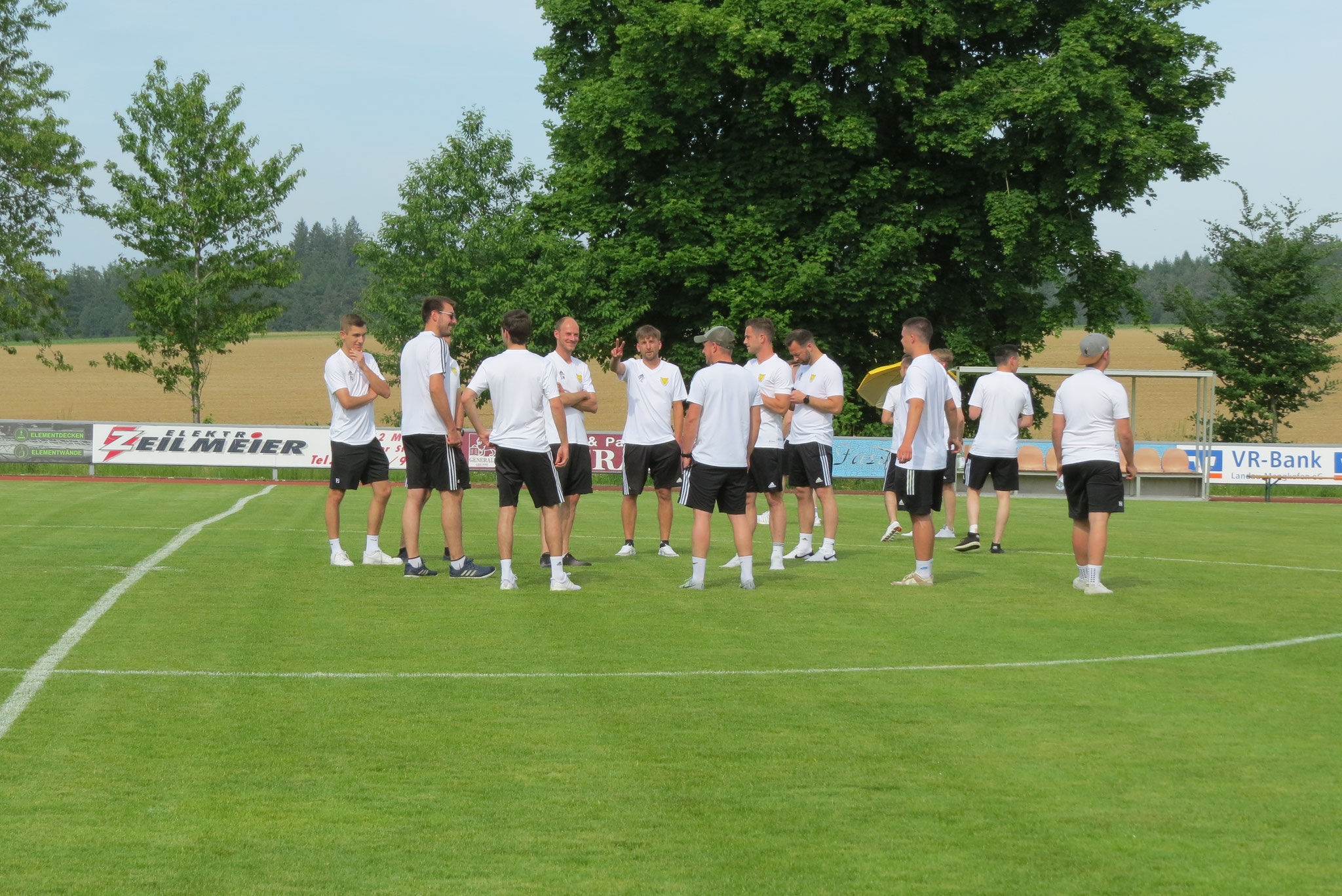 Die Mannschaft beim Warmmachen