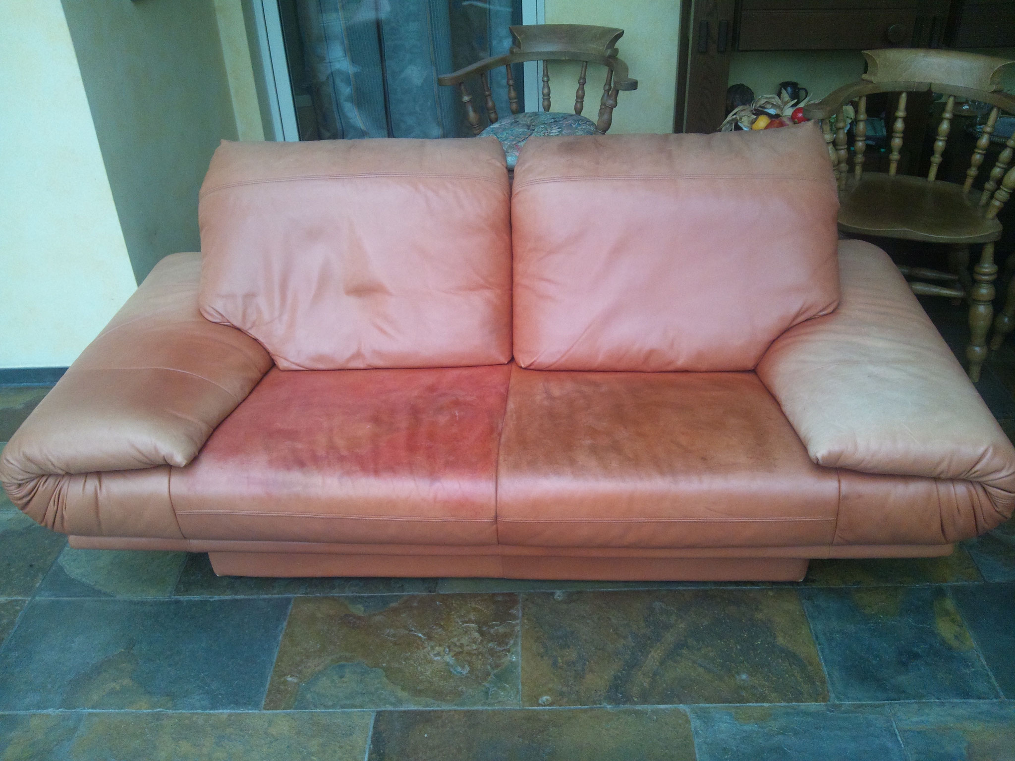 Ledersofa (vorher)