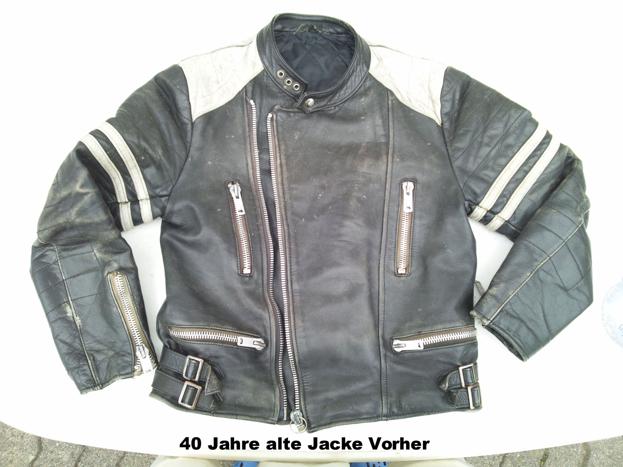 Lederjacke Vorher