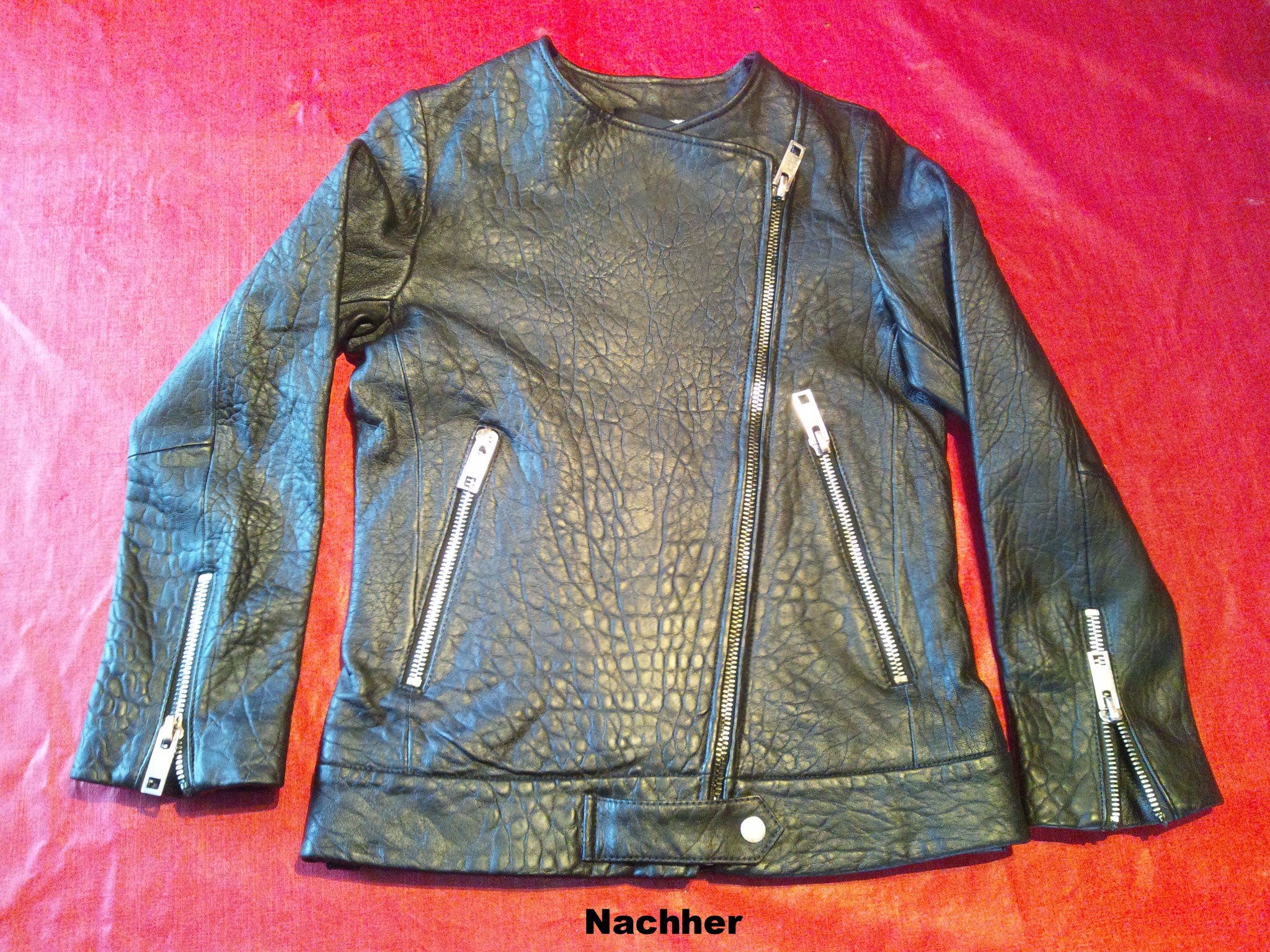 Lederjacke Nachher - Lederjacke Umfärbung