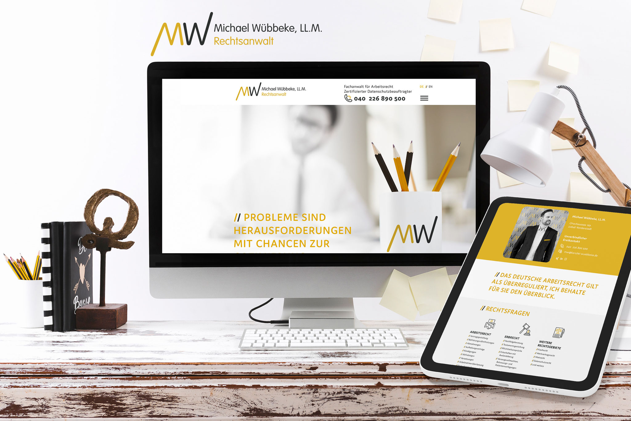Rechtsanwalt Michael Wübbeke - CI/Logo Entwicklung - Ausstattung - Webseite