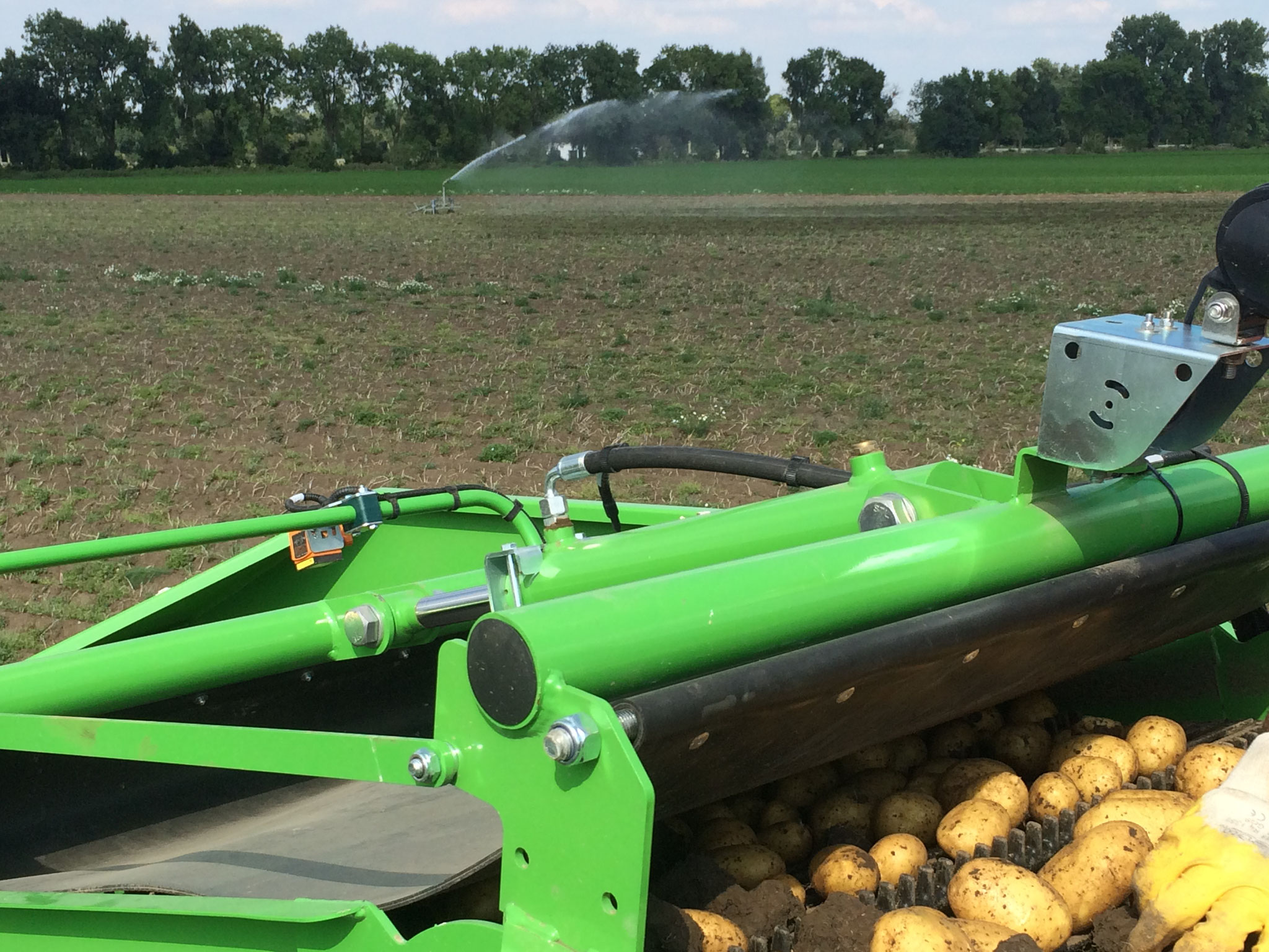 2016 mussten die Kartoffeln nach einer langen Trockenperiode vor der Ernte beregnet werden um Schäden an den Kartoffeln zu vermeiden.