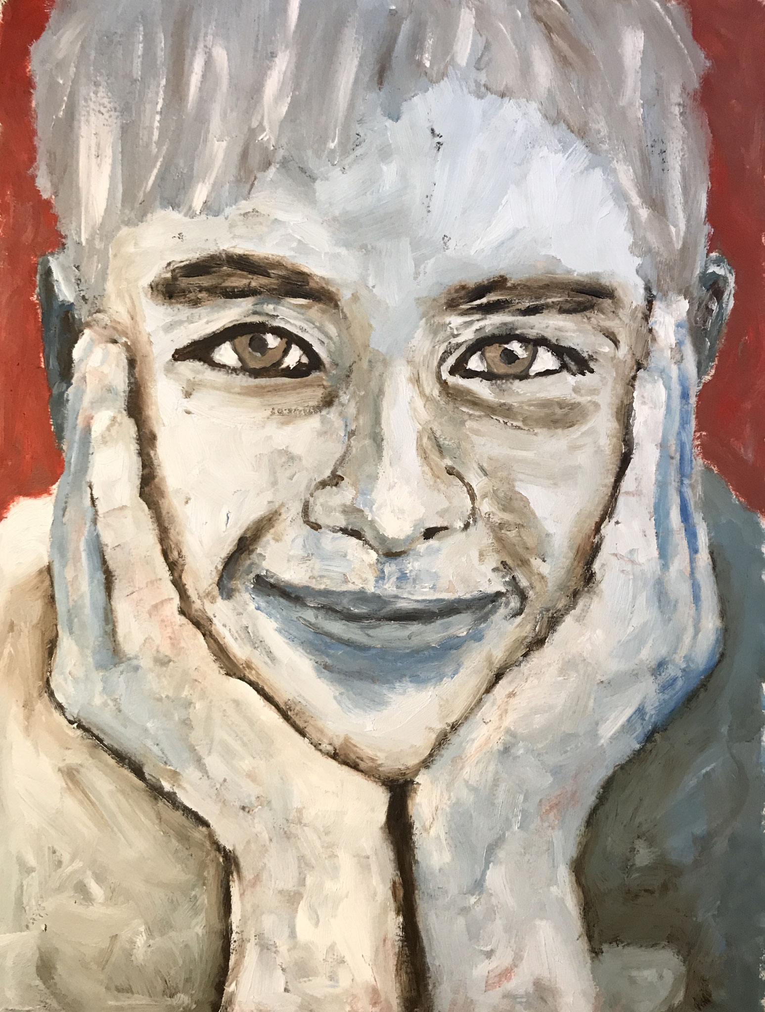 SATISFACTION  Oilpainting on canvas grain, ca. 21 x 28 cm