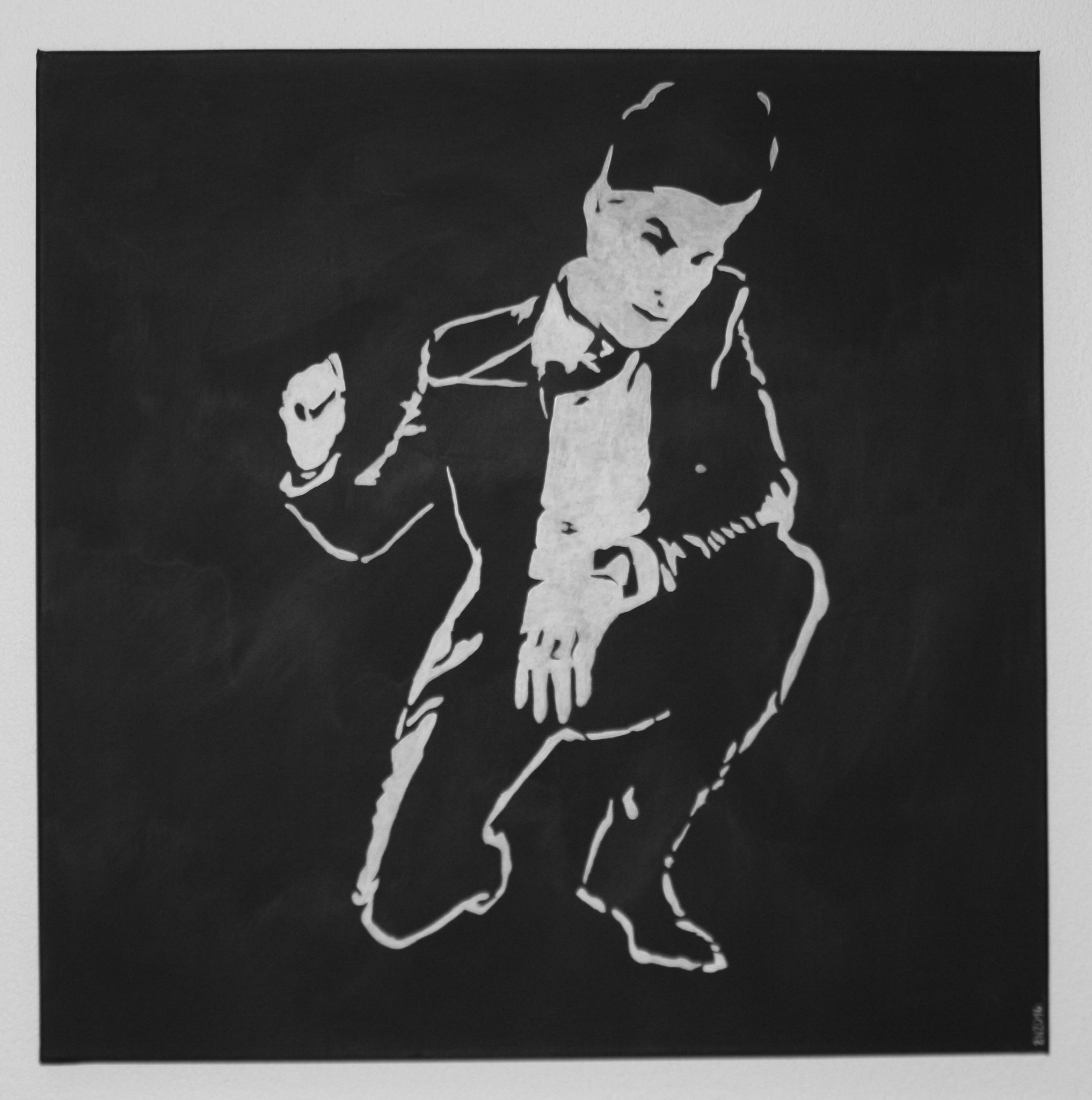 MAN B/W NO 3  Acrylpainting on canvas, ca. 70 x 70 cm