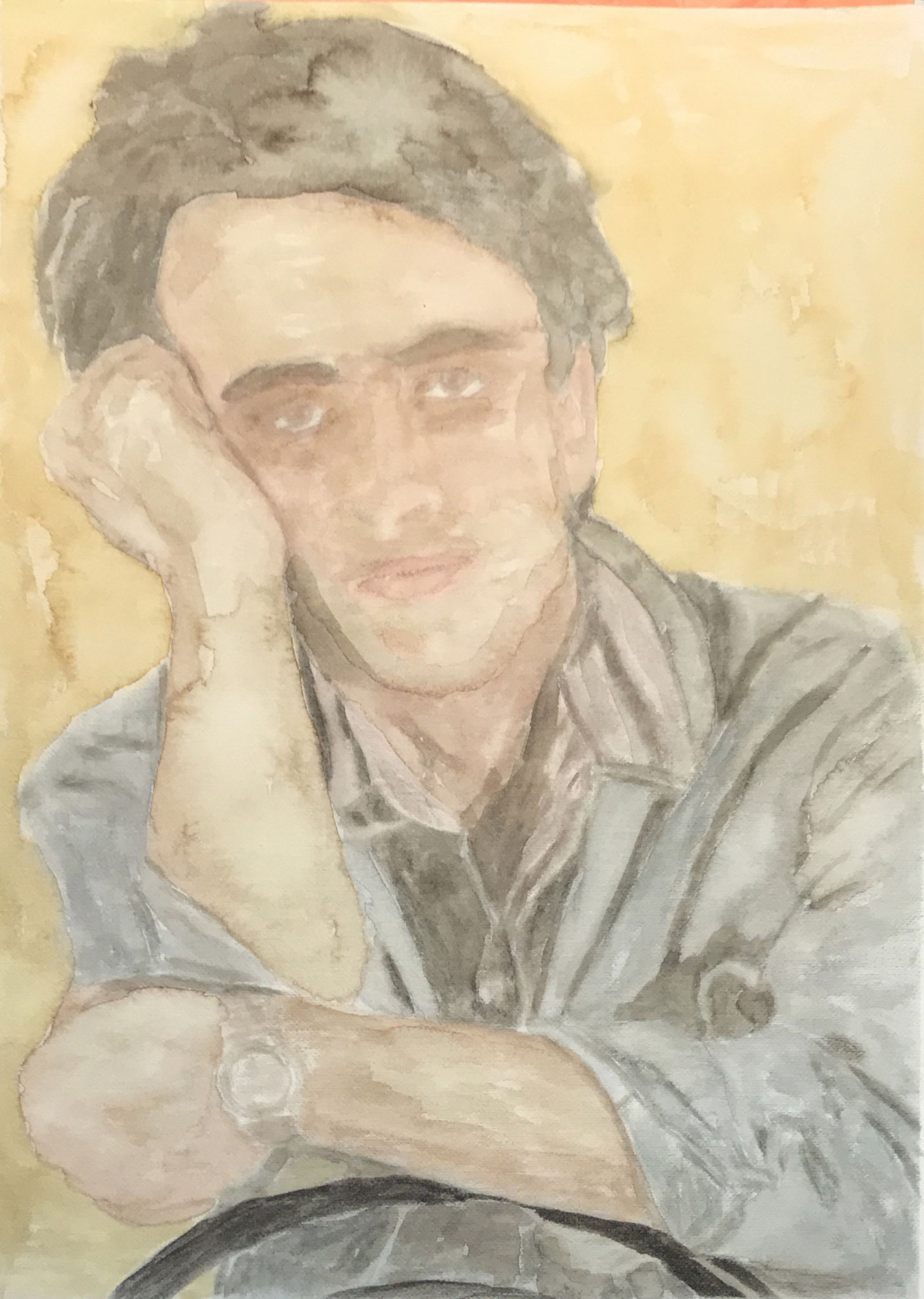 SELFPORTRAIT  Acrylpainting on canvas grain, ca. 42 x 56 cm