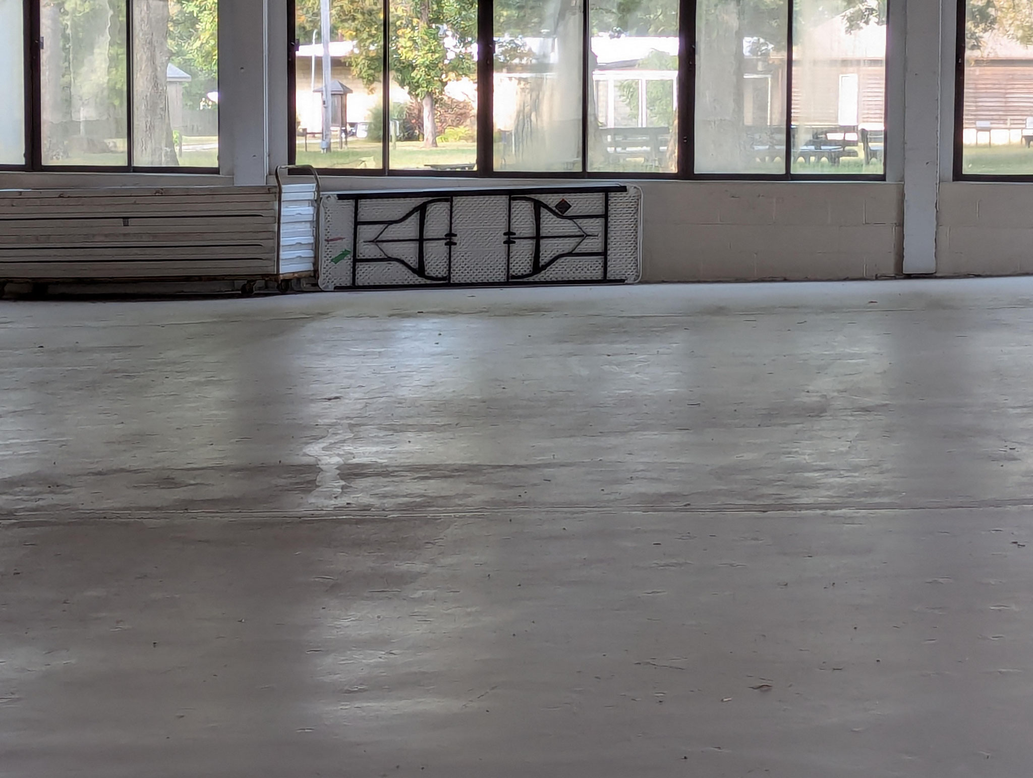 Large space in back for classes, activities, displays