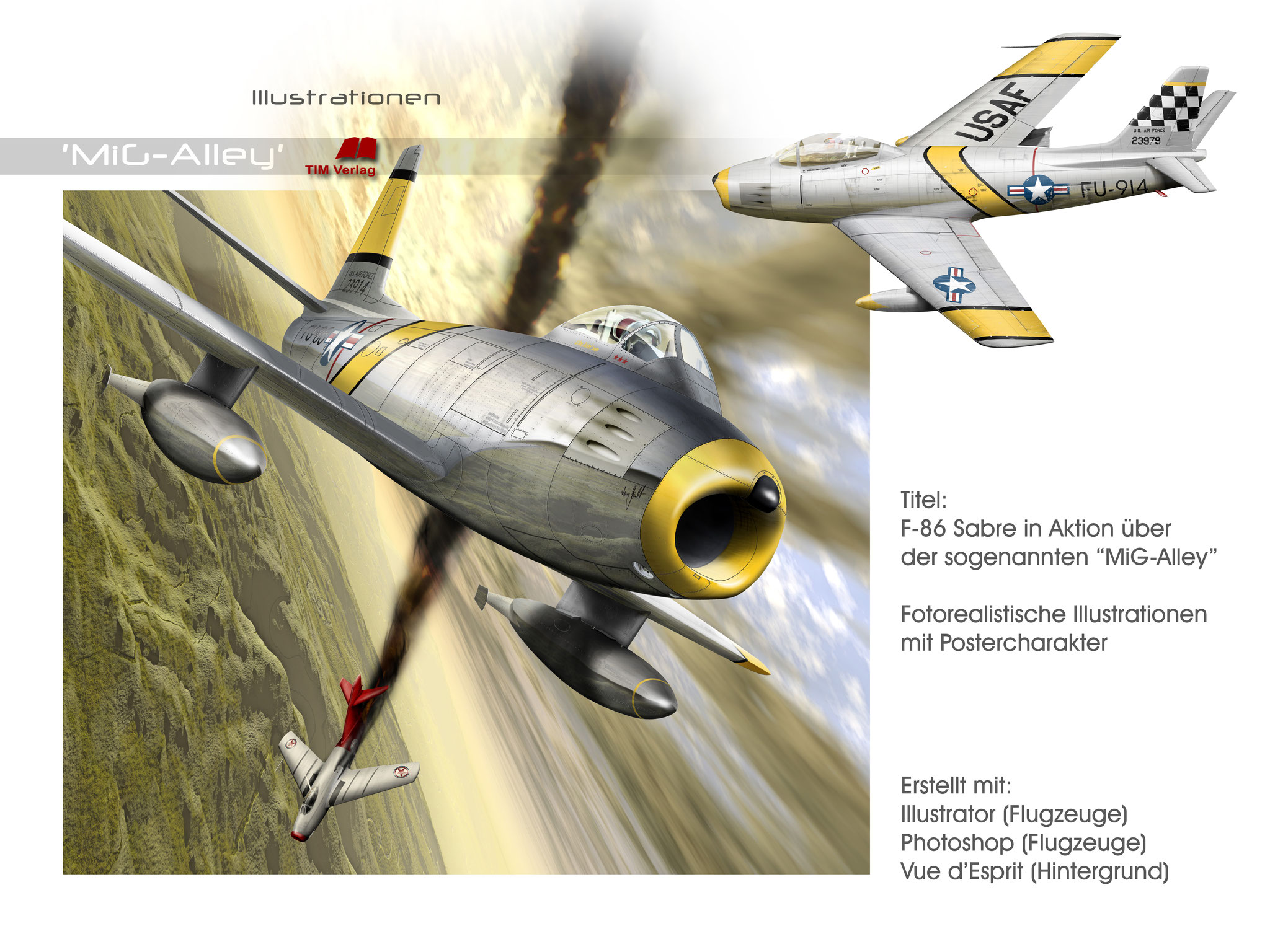 MiG-Alley: Illustrationen für Sammelbände über Flugzeuge