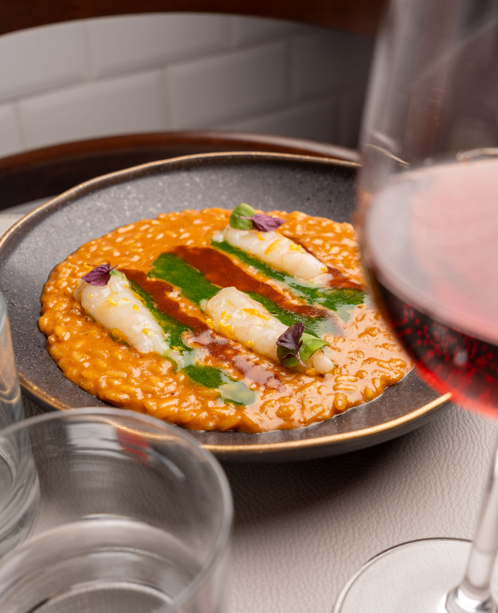 Risotto with gin