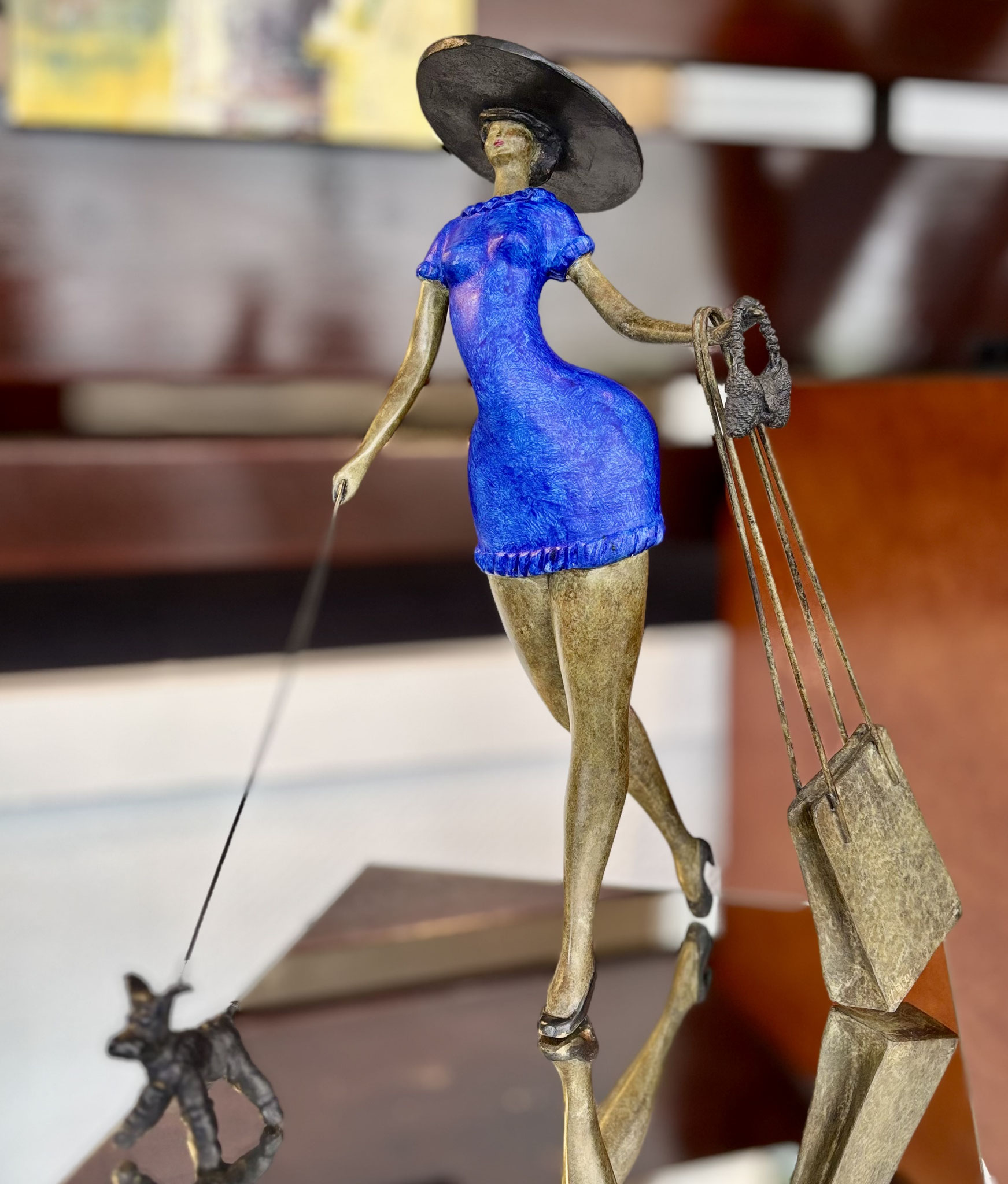 Parisienne III bleue - 1/1 - Sculpture en bronze - Disponible à la Galerie