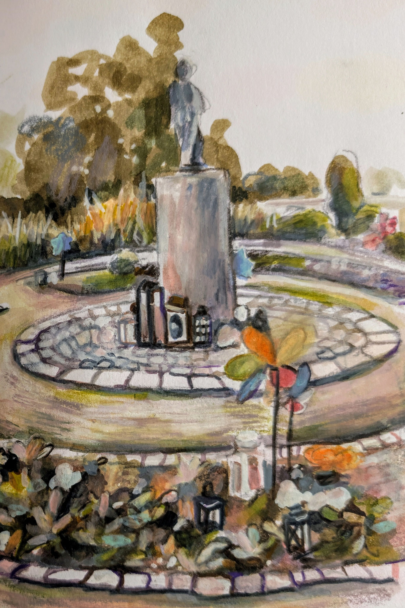 Aquarell Sternenkindergrabstätte